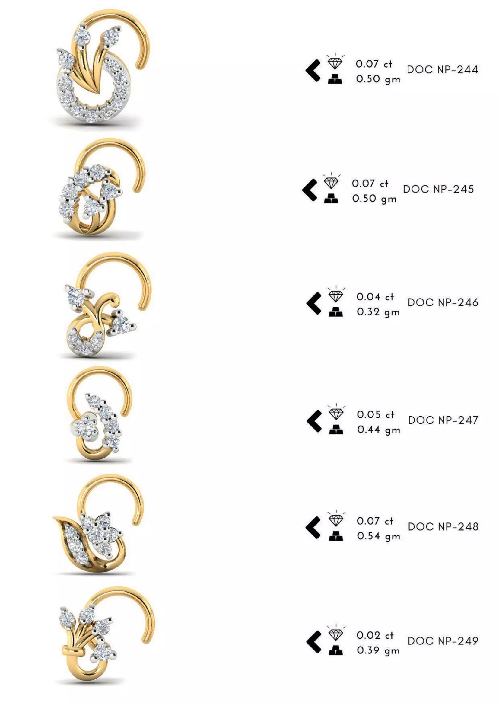 The Ultimate 250 plus Diamond Nose Pin CAD Pack 3D print model_47