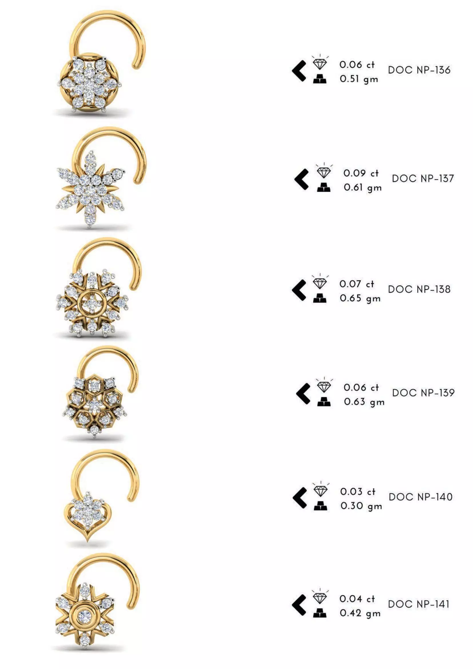 The Ultimate 250 plus Diamond Nose Pin CAD Pack 3D print model_27