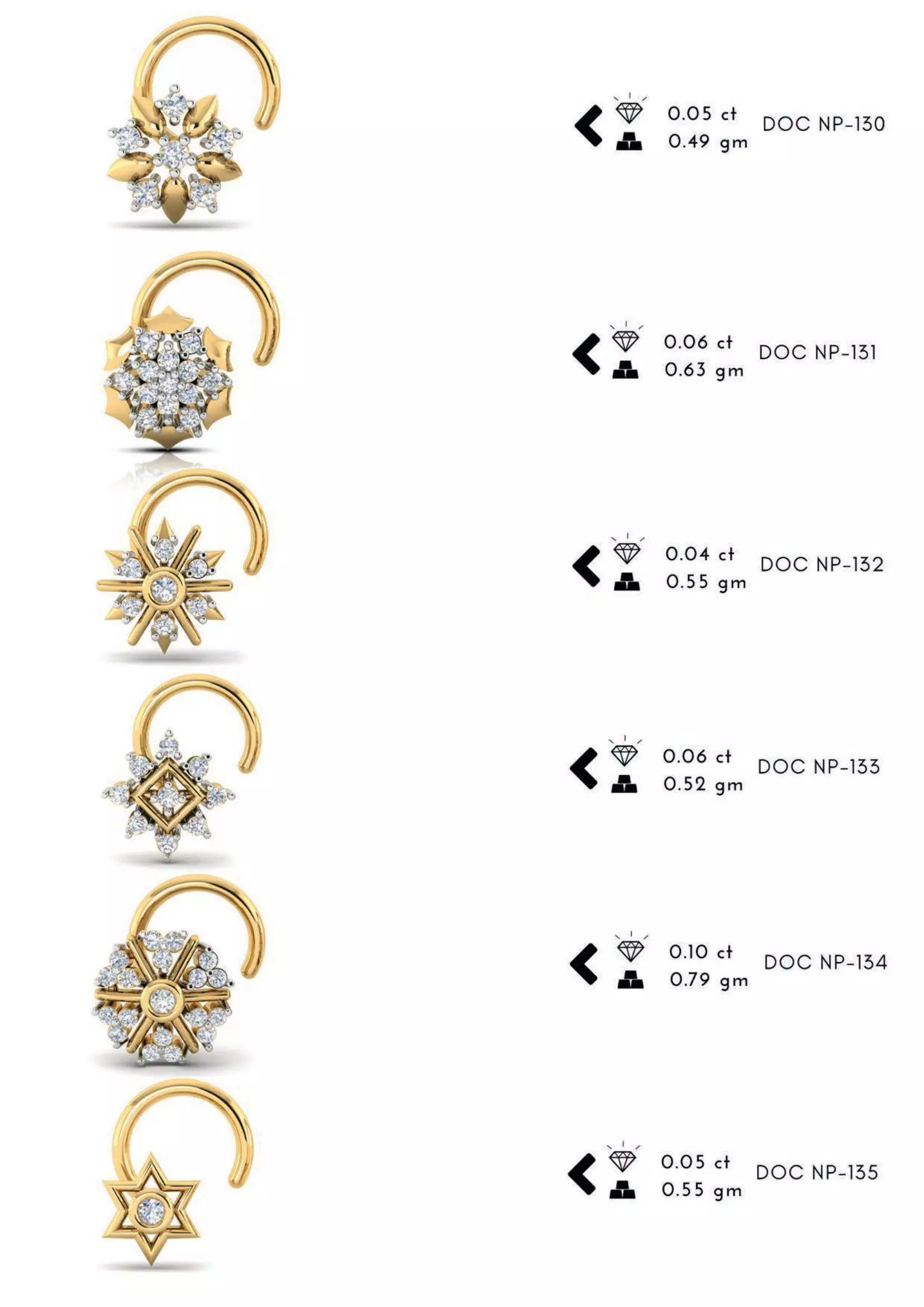 The Ultimate 250 plus Diamond Nose Pin CAD Pack 3D print model_26