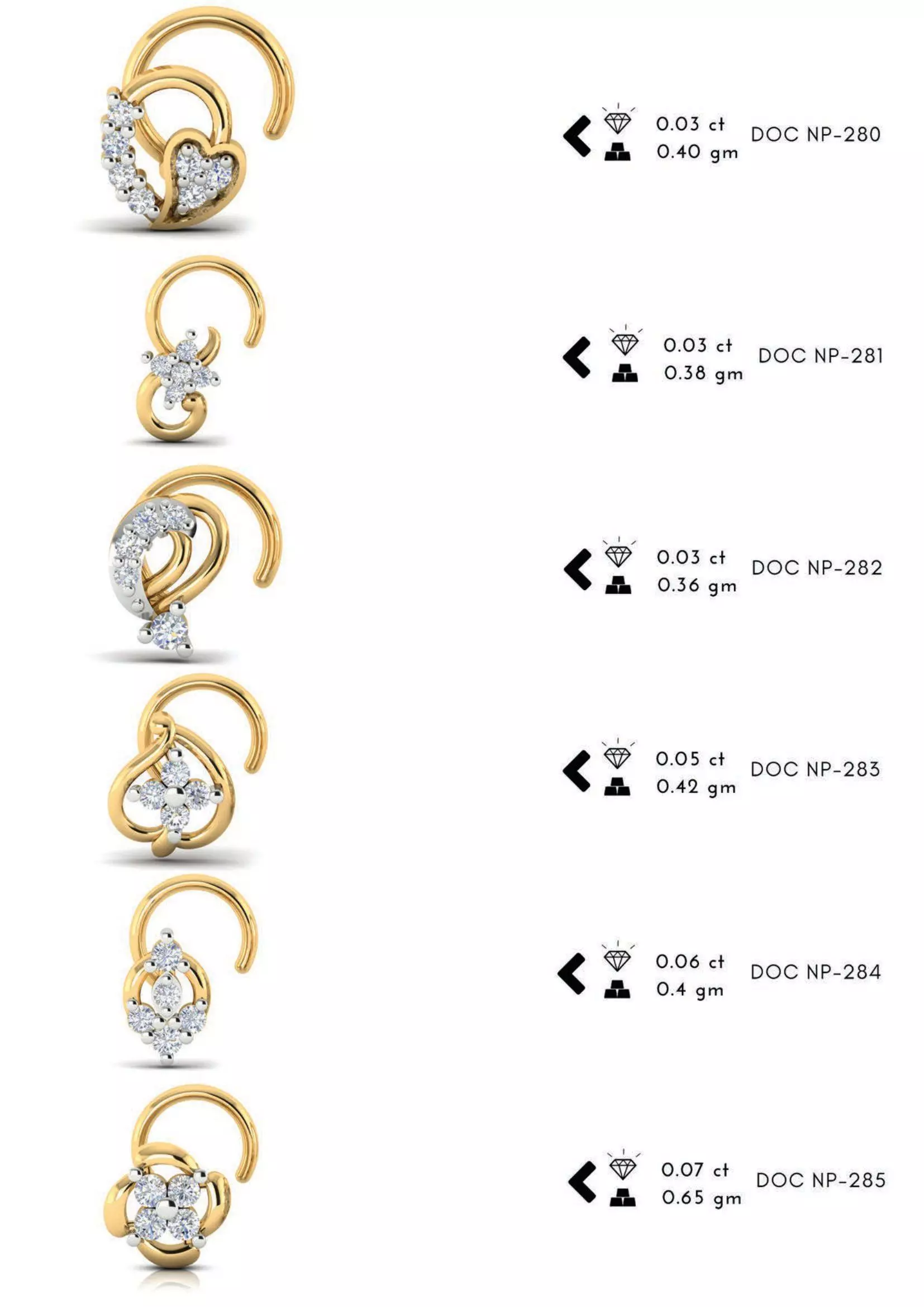 The Ultimate 250 plus Diamond Nose Pin CAD Pack 3D print model_43