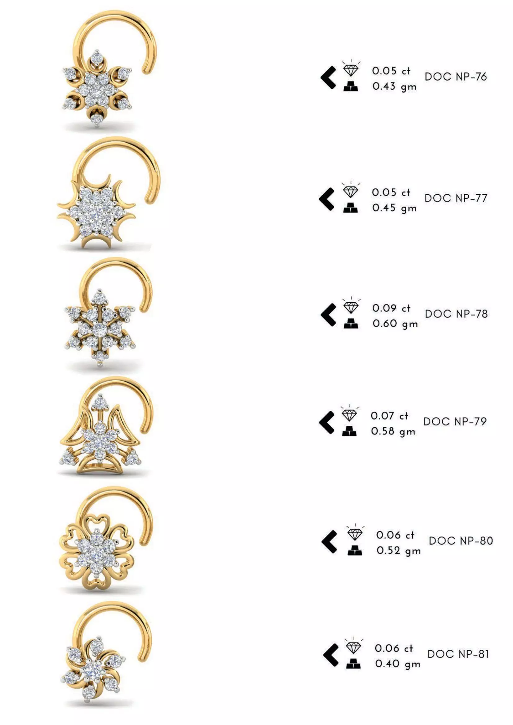 The Ultimate 250 plus Diamond Nose Pin CAD Pack 3D print model_4