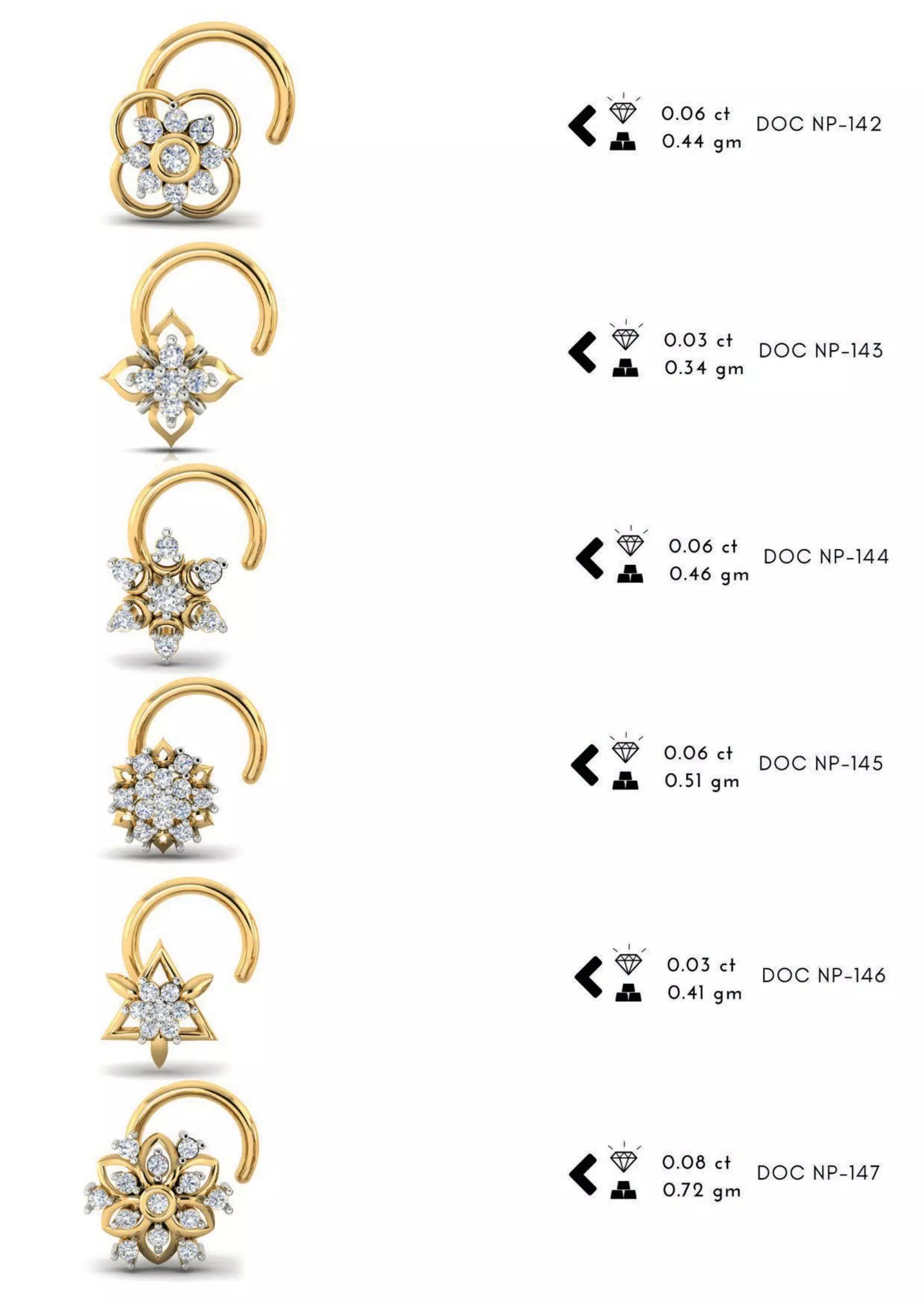 The Ultimate 250 plus Diamond Nose Pin CAD Pack 3D print model_28