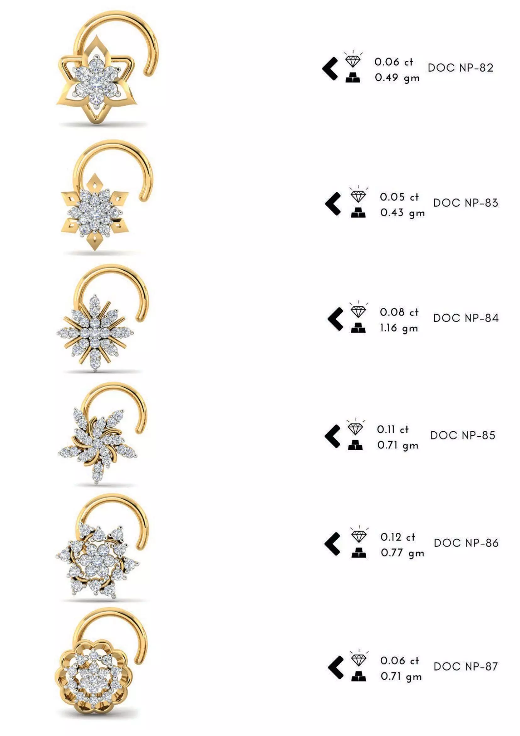 The Ultimate 250 plus Diamond Nose Pin CAD Pack 3D print model_7