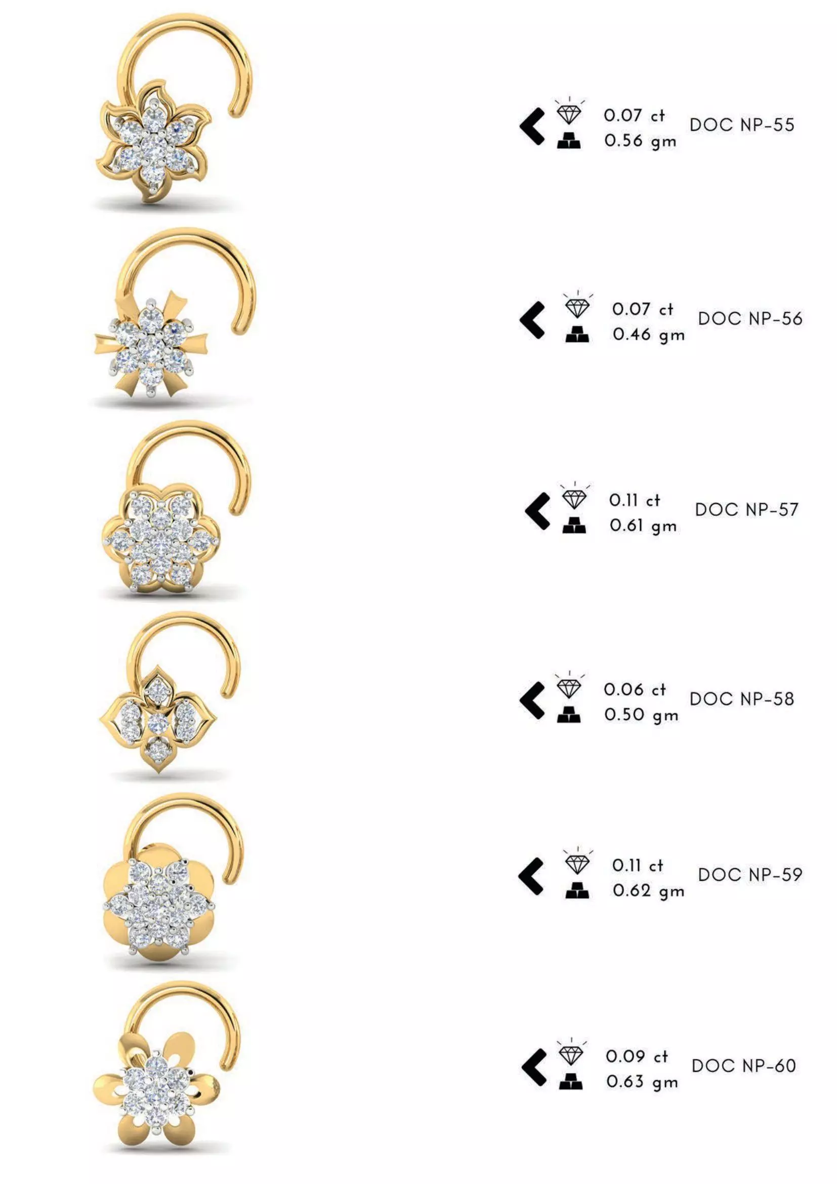 The Ultimate 250 plus Diamond Nose Pin CAD Pack 3D print model_13