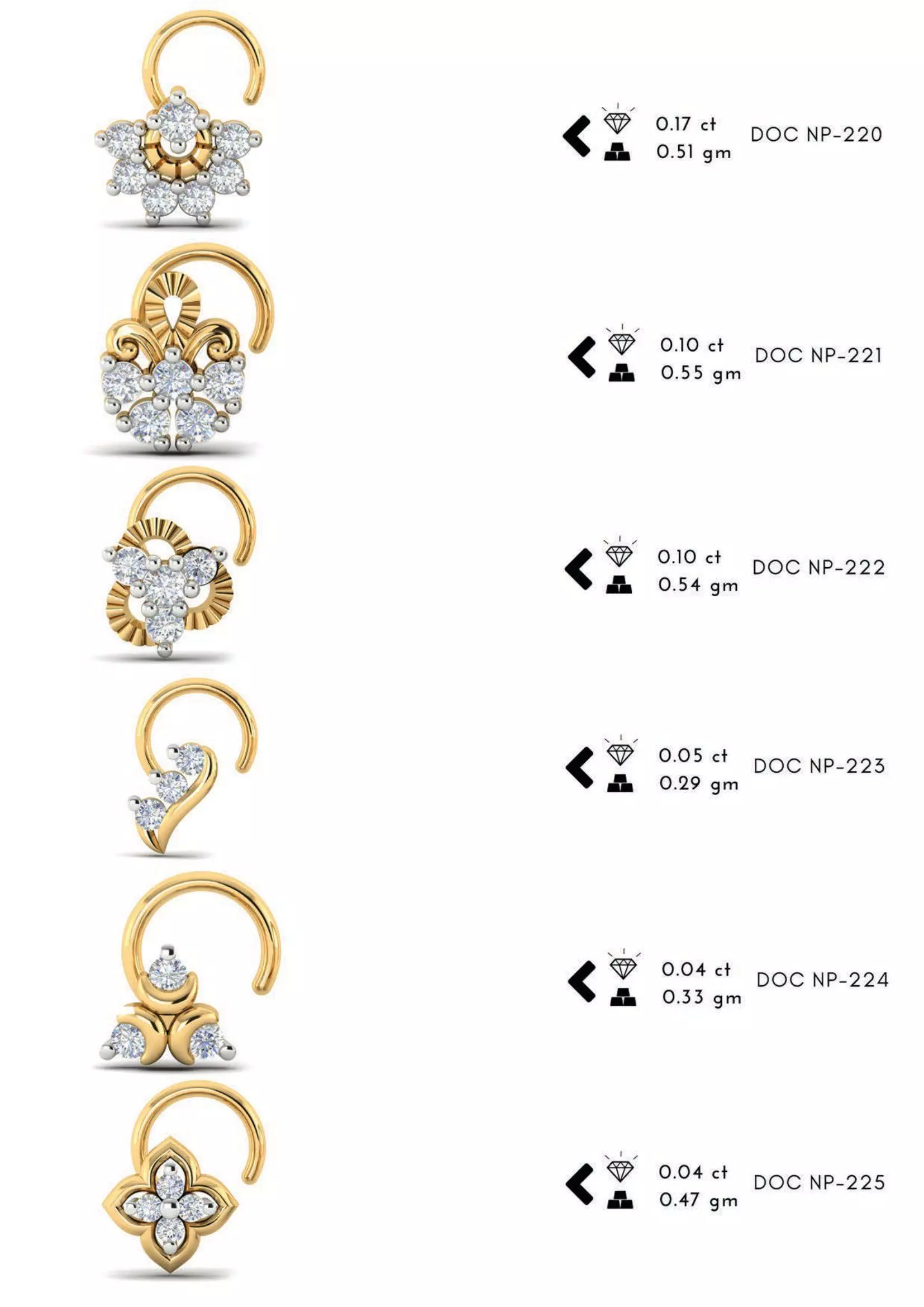 The Ultimate 250 plus Diamond Nose Pin CAD Pack 3D print model_42