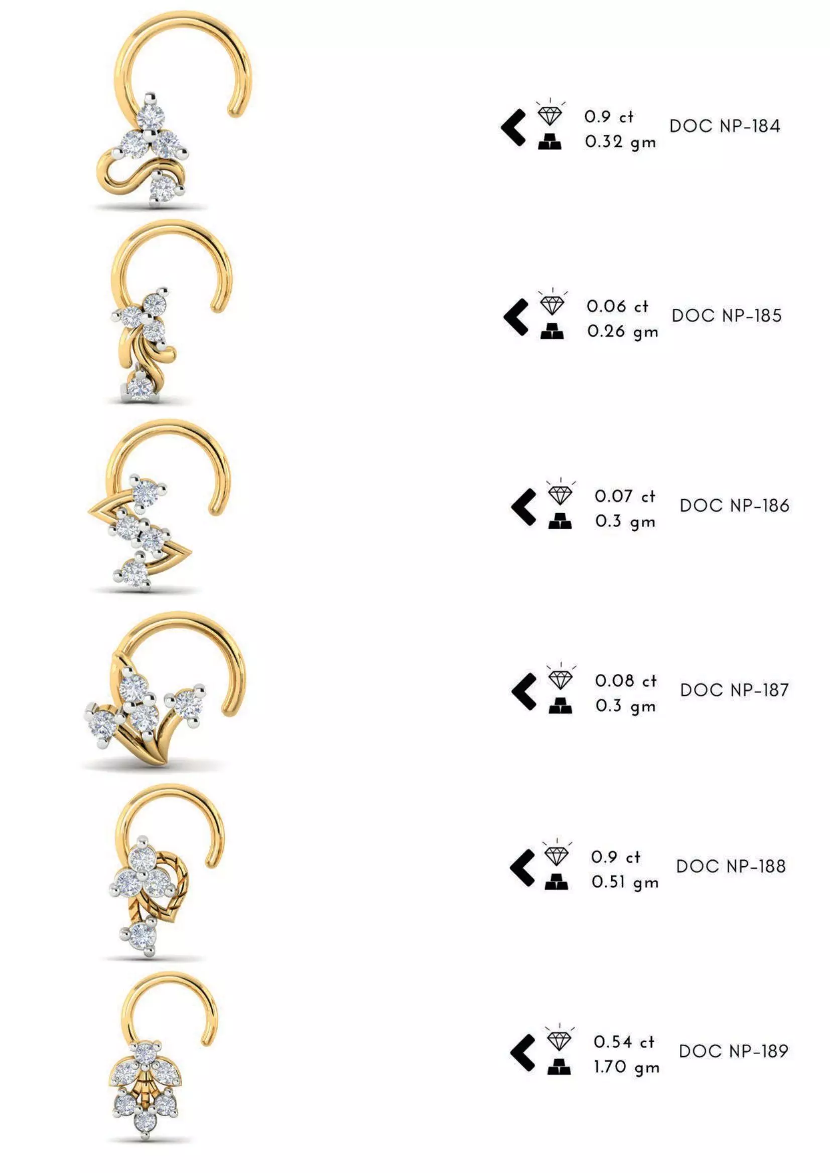 The Ultimate 250 plus Diamond Nose Pin CAD Pack 3D print model_36