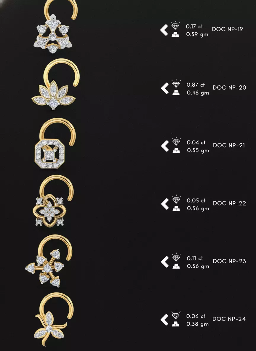 The Ultimate 250 plus Diamond Nose Pin CAD Pack 3D print model_1