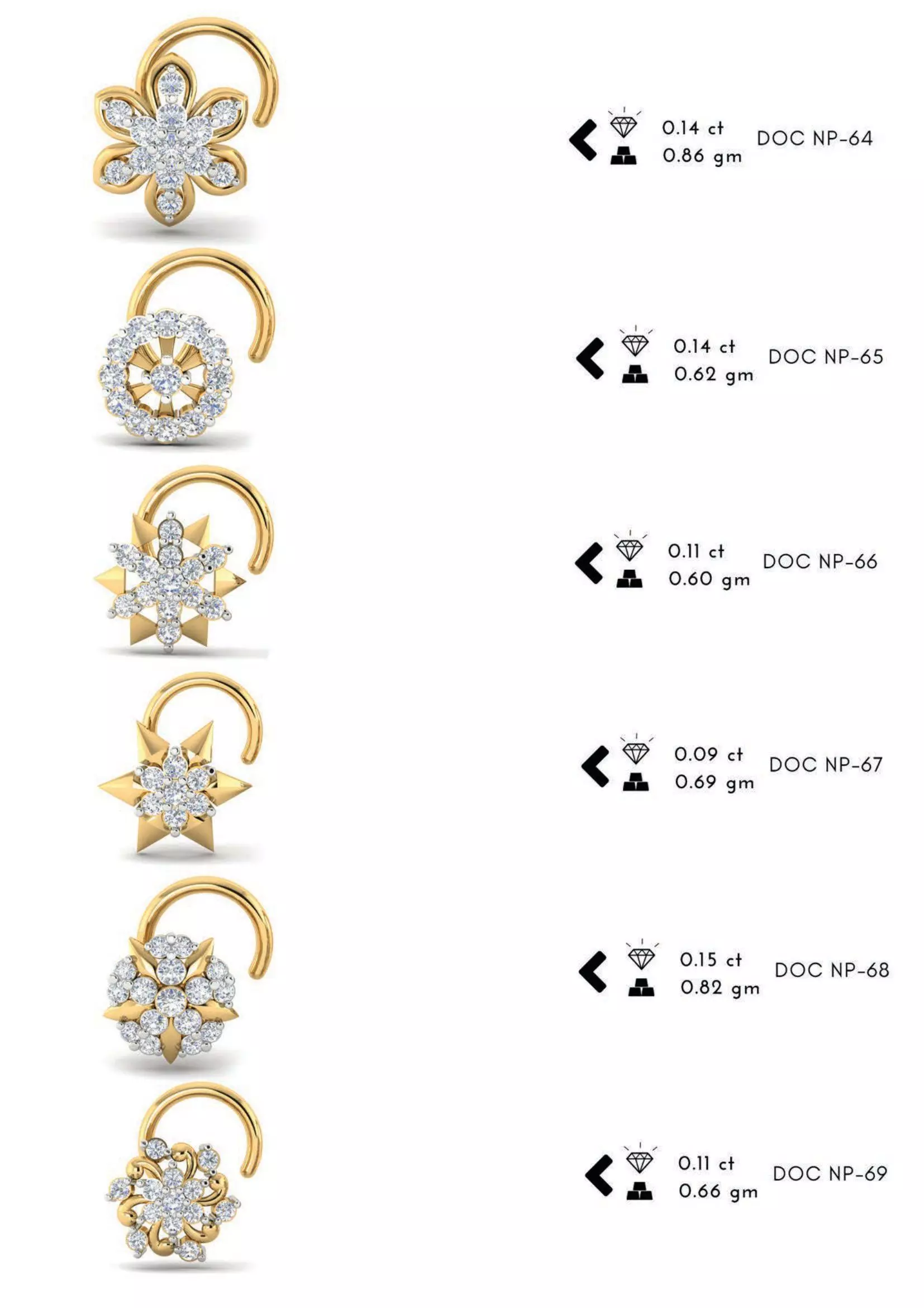 The Ultimate 250 plus Diamond Nose Pin CAD Pack 3D print model_18