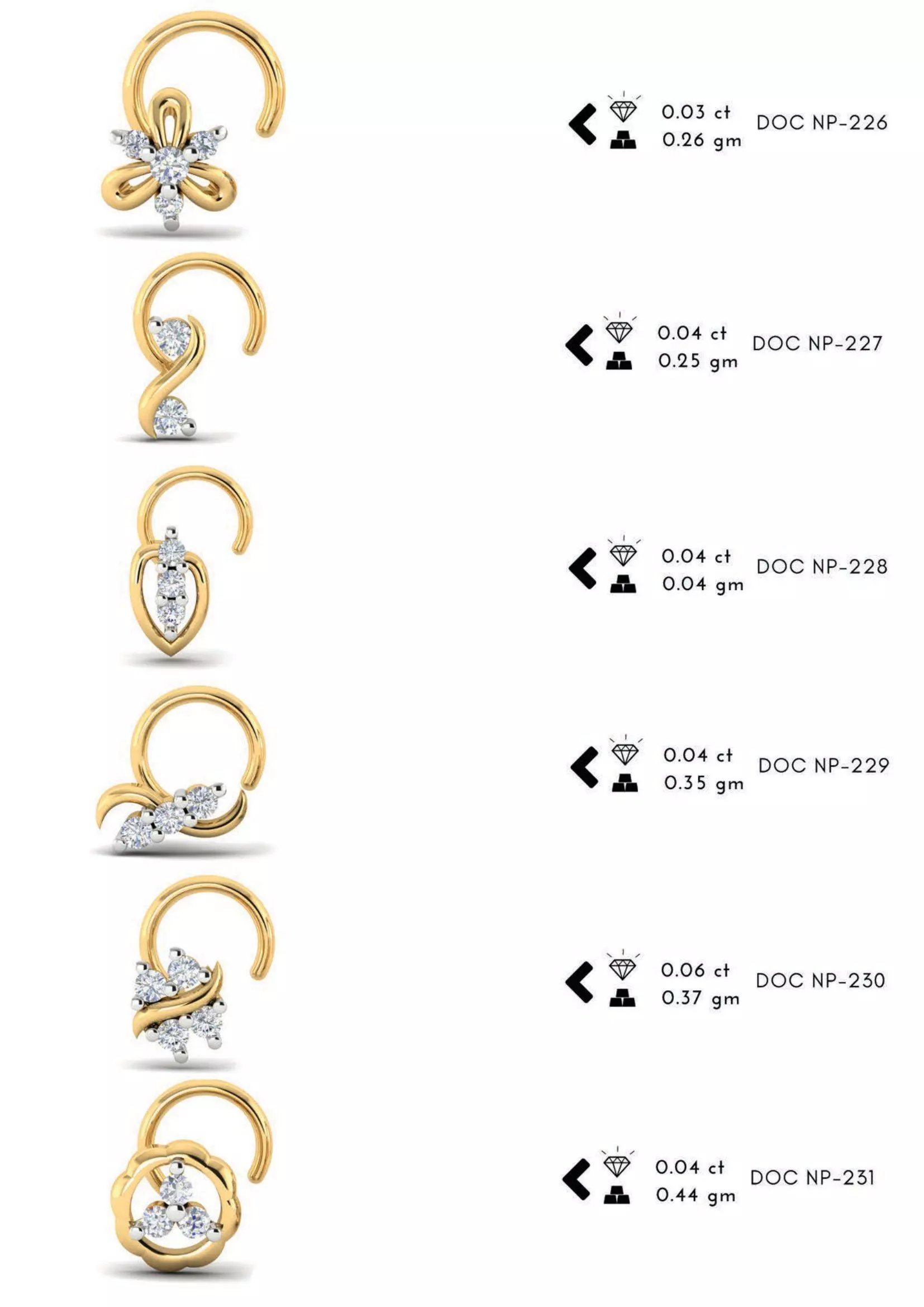 The Ultimate 250 plus Diamond Nose Pin CAD Pack 3D print model_44