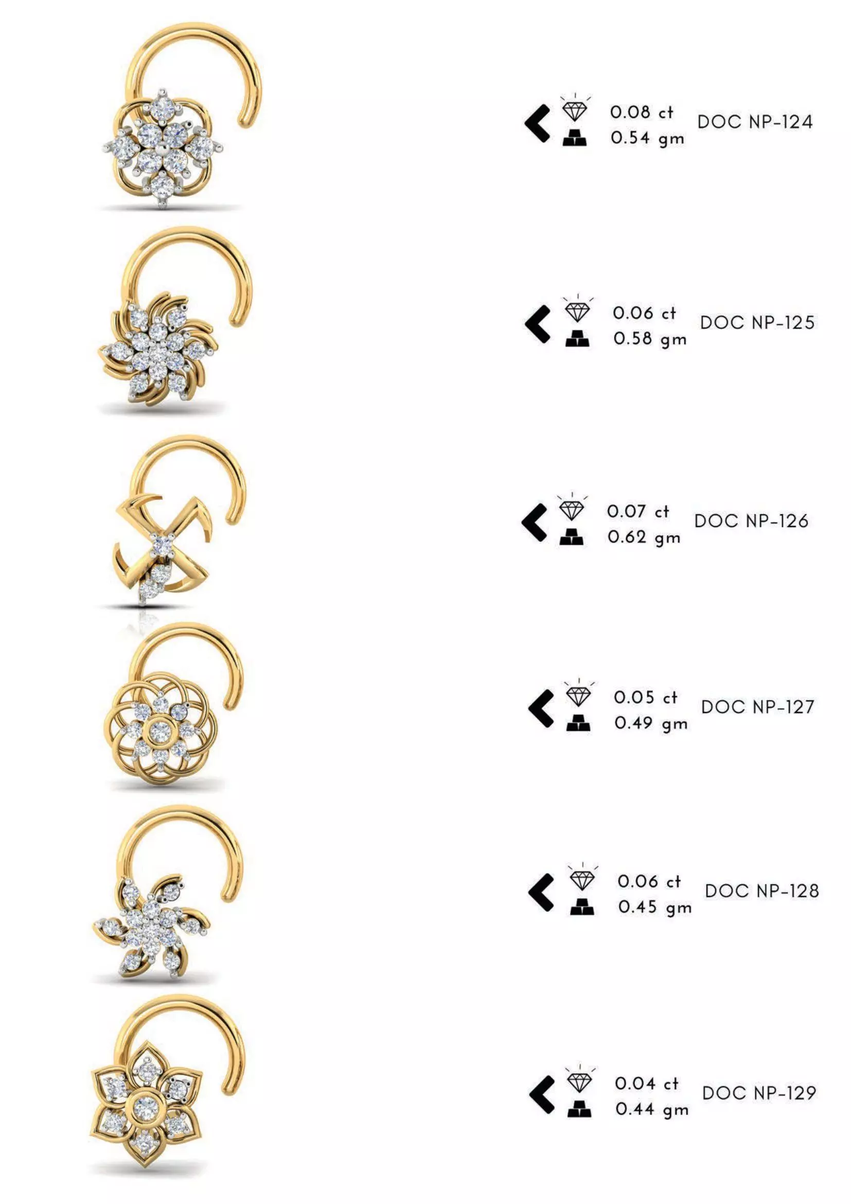 The Ultimate 250 plus Diamond Nose Pin CAD Pack 3D print model_15