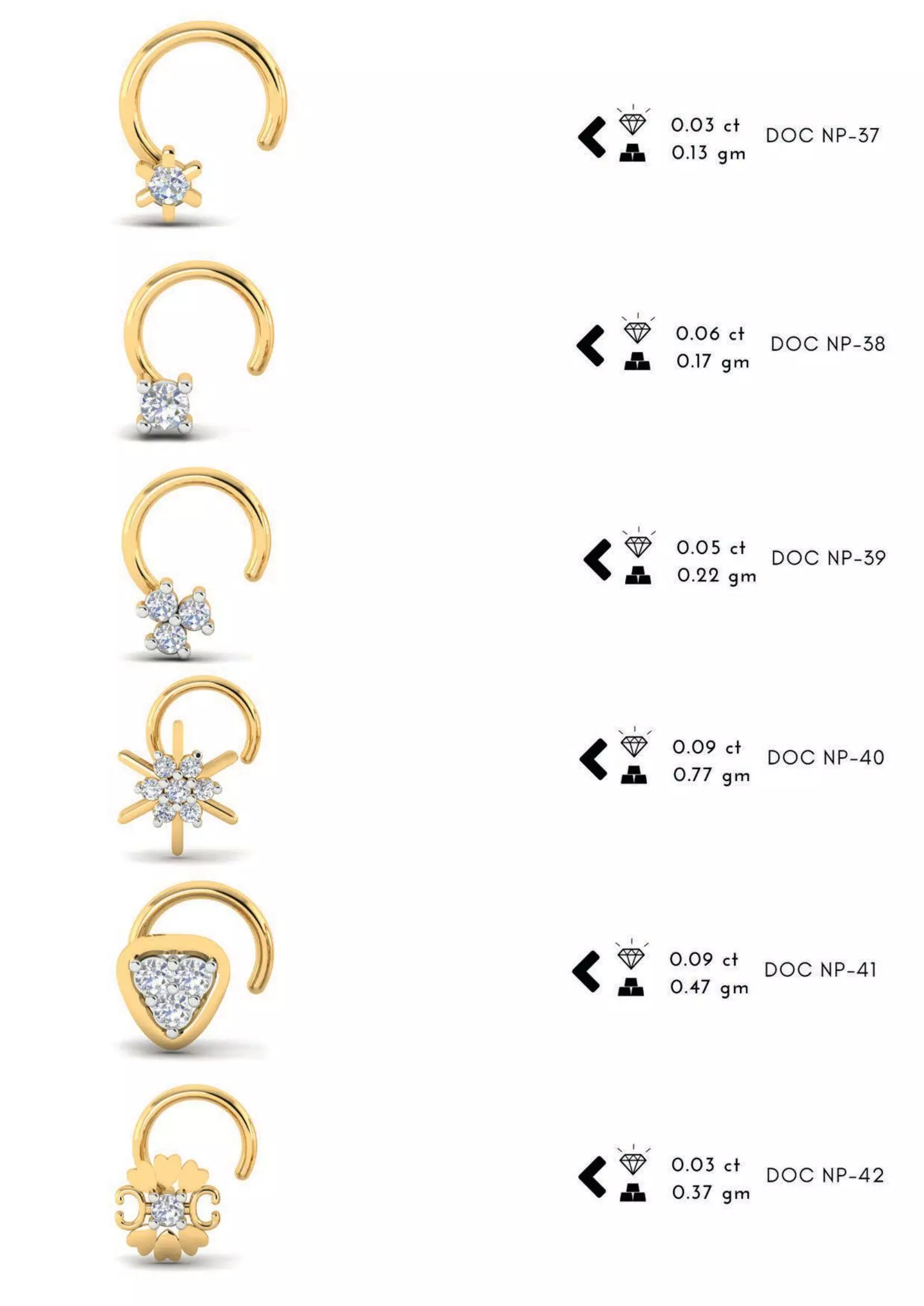 The Ultimate 250 plus Diamond Nose Pin CAD Pack 3D print model_8