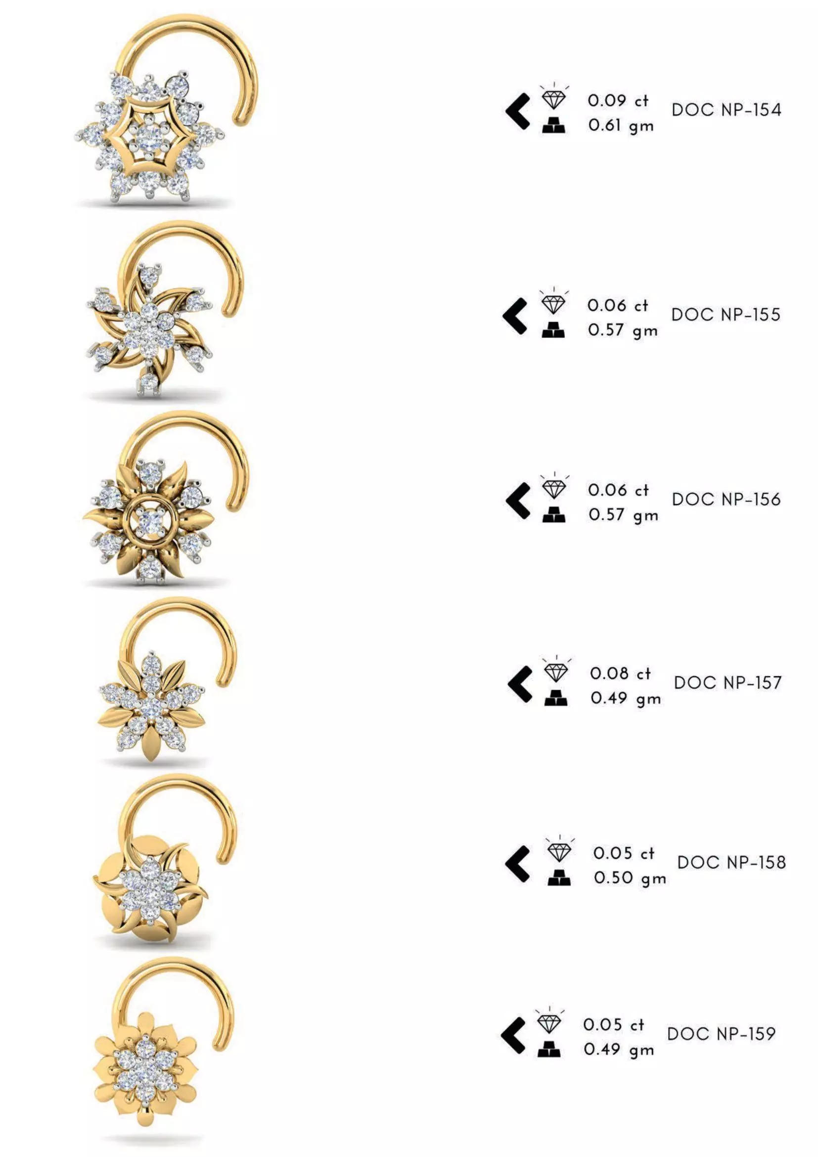 The Ultimate 250 plus Diamond Nose Pin CAD Pack 3D print model_30