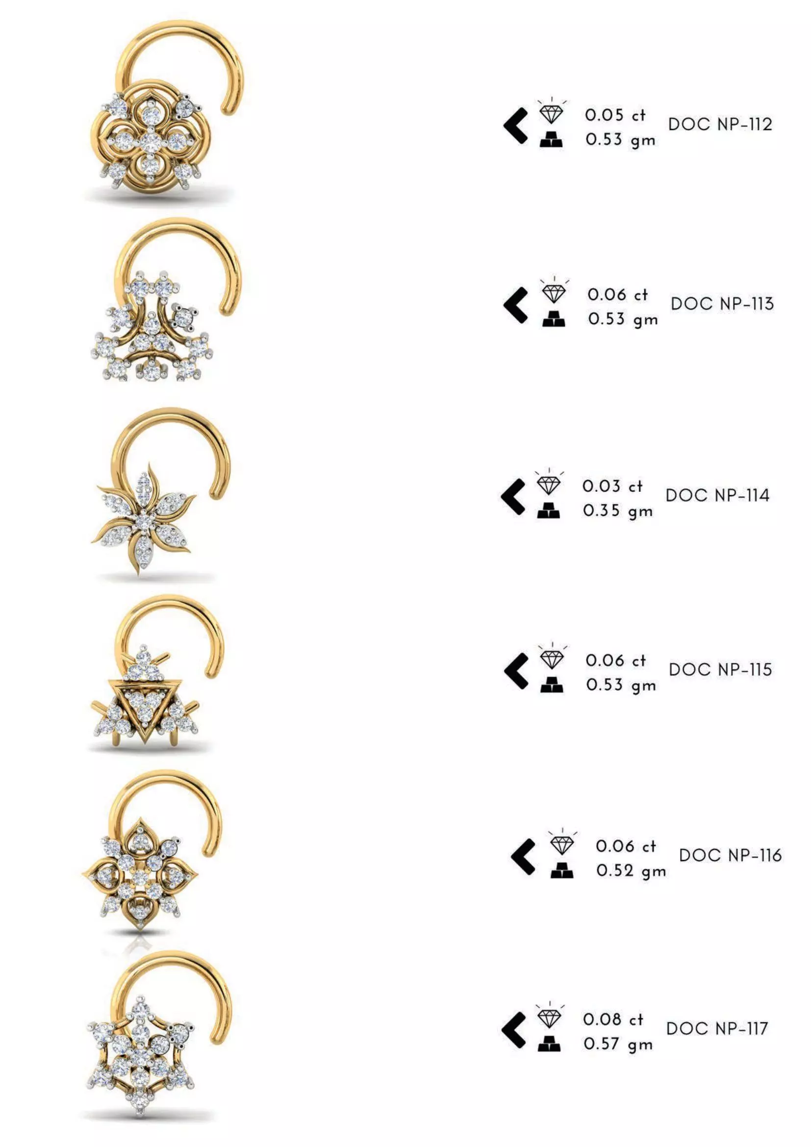 The Ultimate 250 plus Diamond Nose Pin CAD Pack 3D print model_25