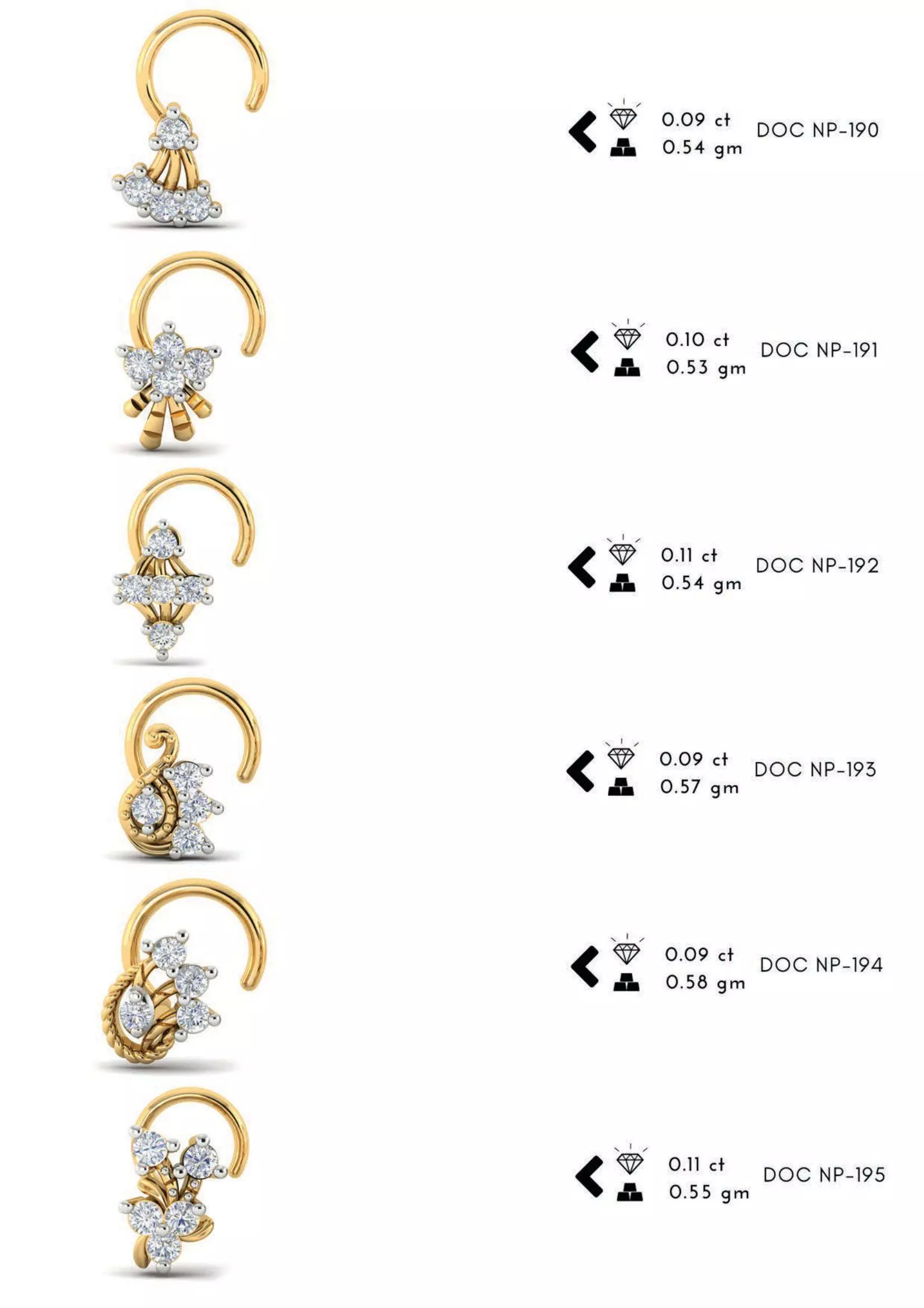 The Ultimate 250 plus Diamond Nose Pin CAD Pack 3D print model_37