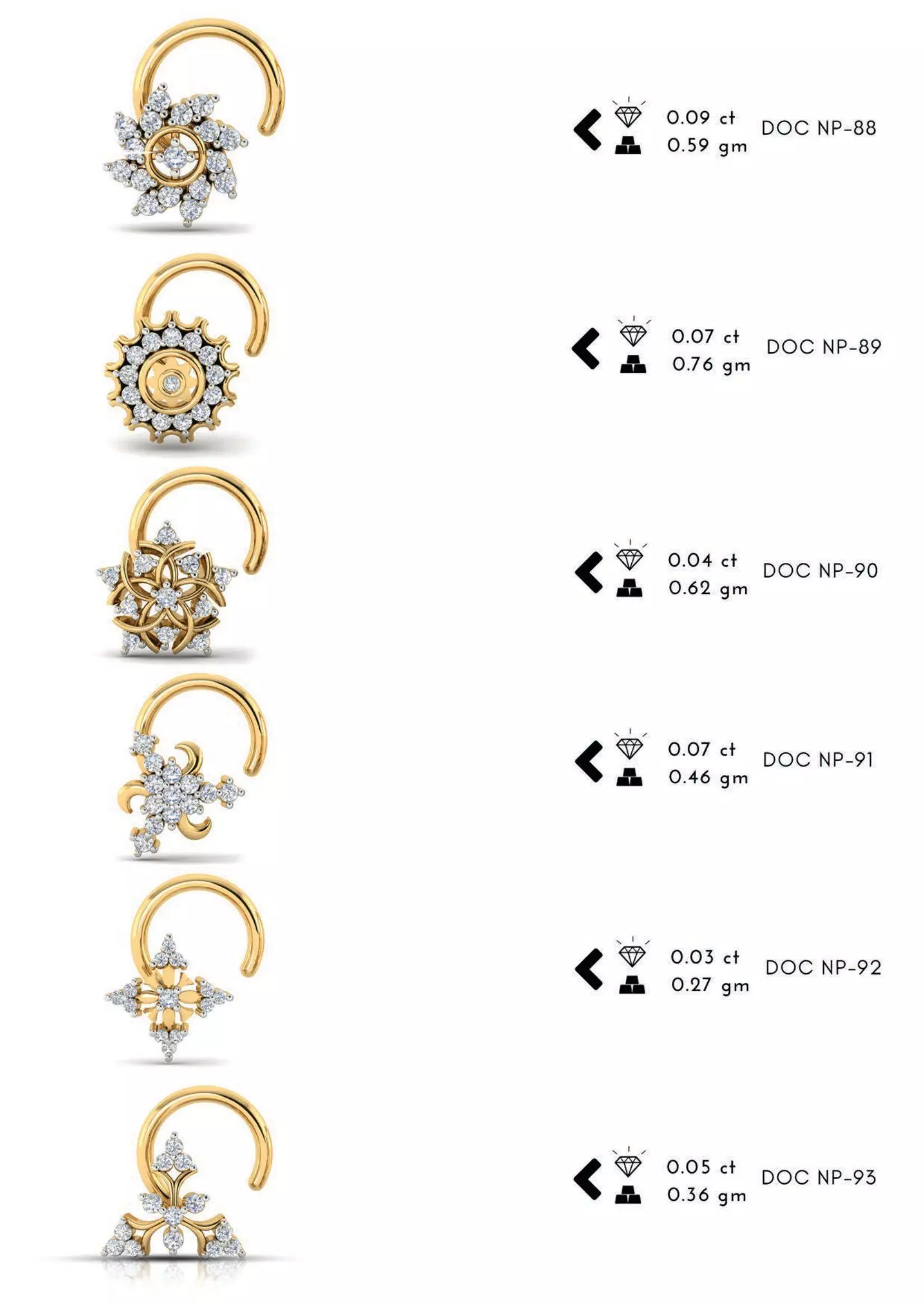 The Ultimate 250 plus Diamond Nose Pin CAD Pack 3D print model_19