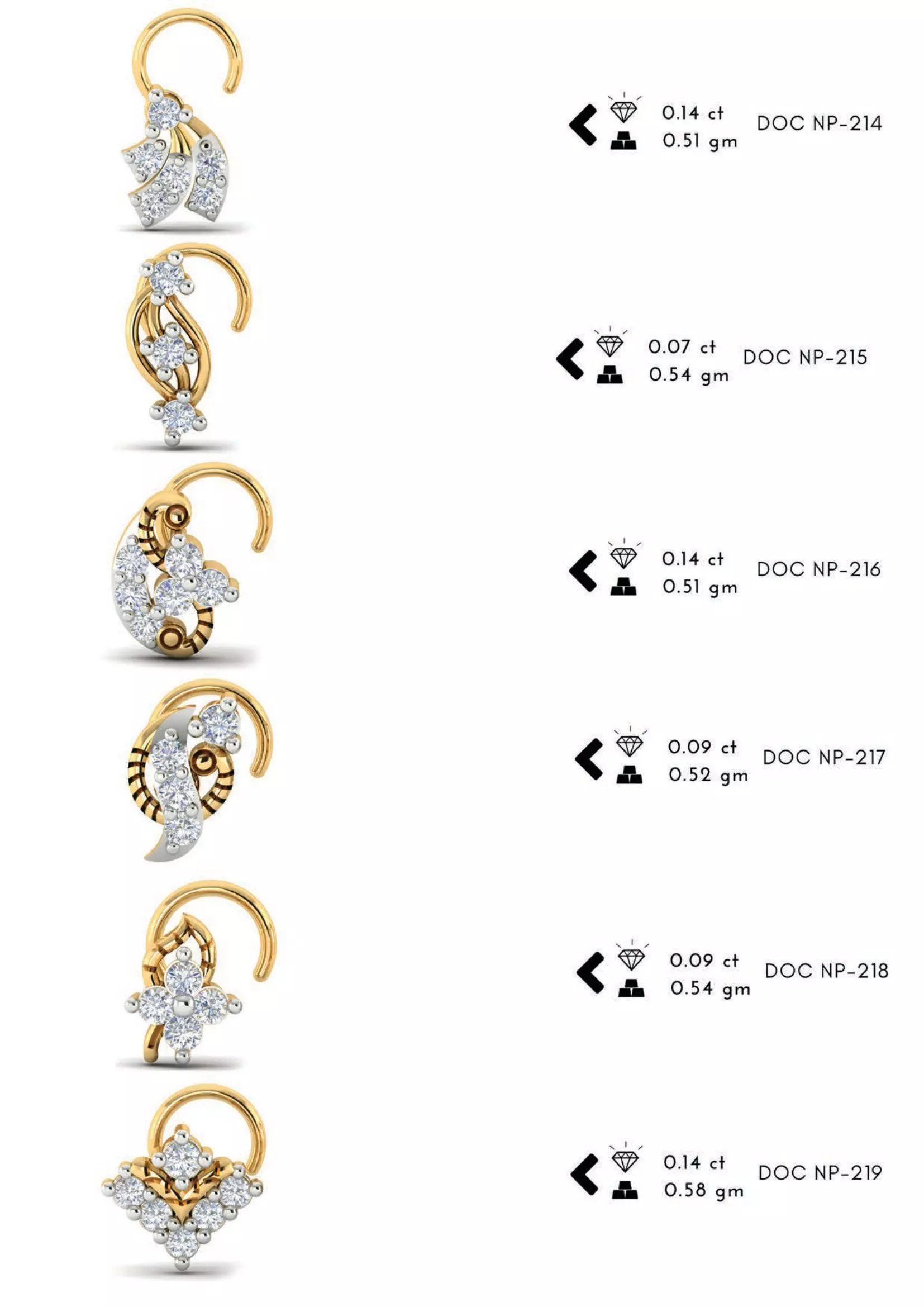 The Ultimate 250 plus Diamond Nose Pin CAD Pack 3D print model_41