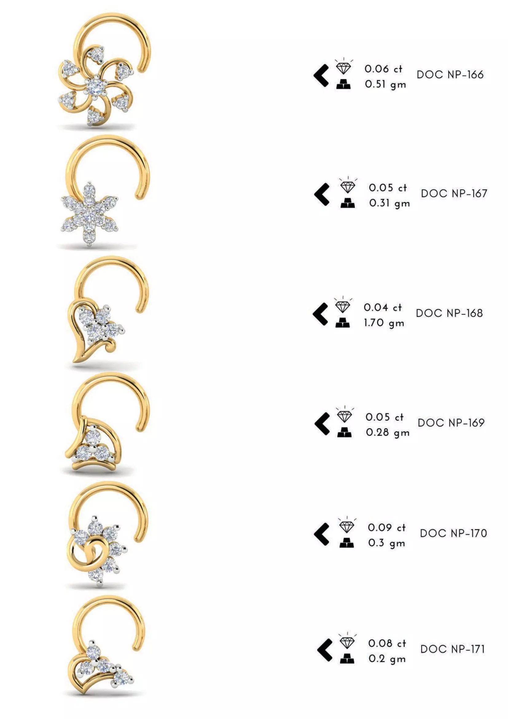 The Ultimate 250 plus Diamond Nose Pin CAD Pack 3D print model_32