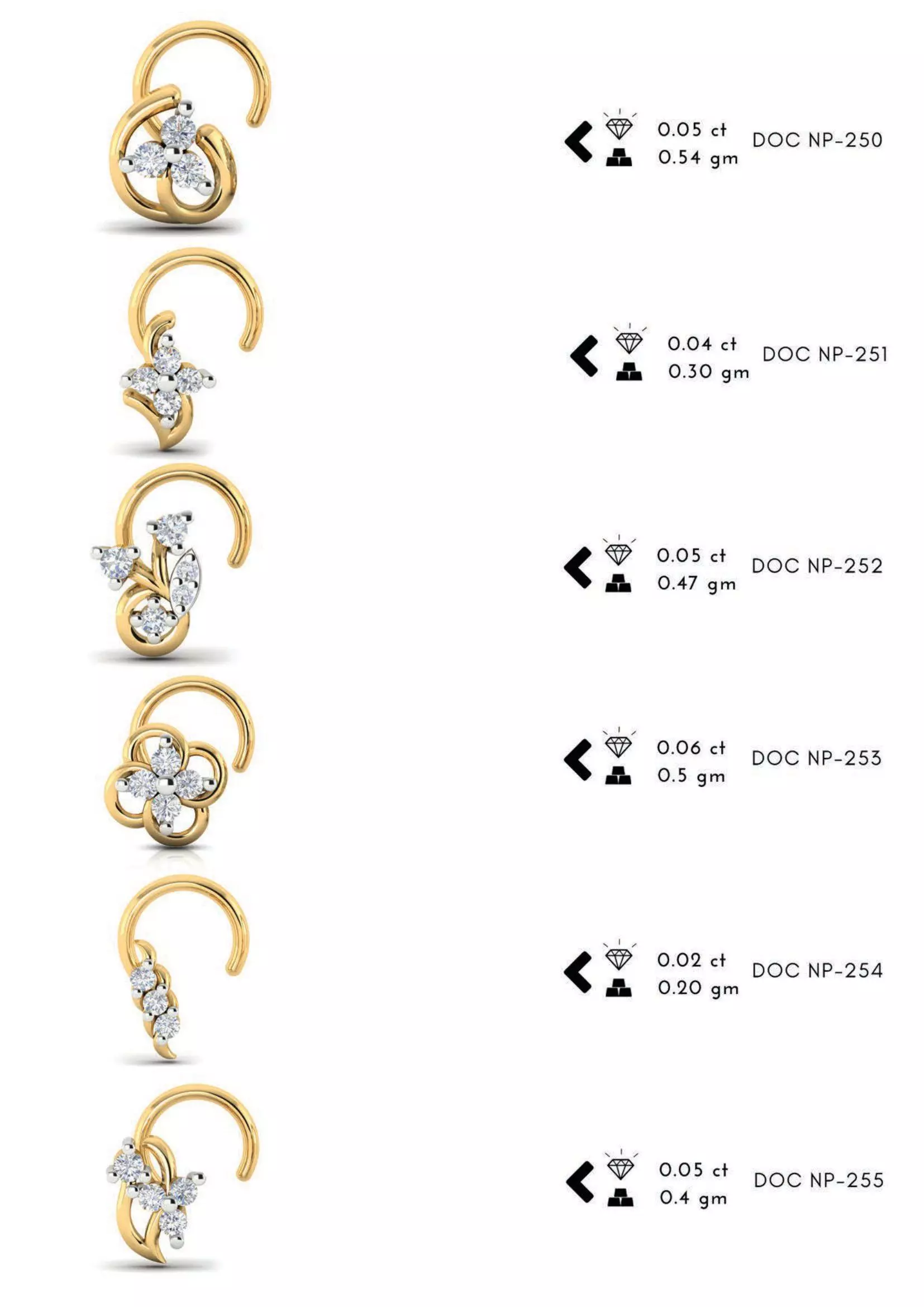 The Ultimate 250 plus Diamond Nose Pin CAD Pack 3D print model_48