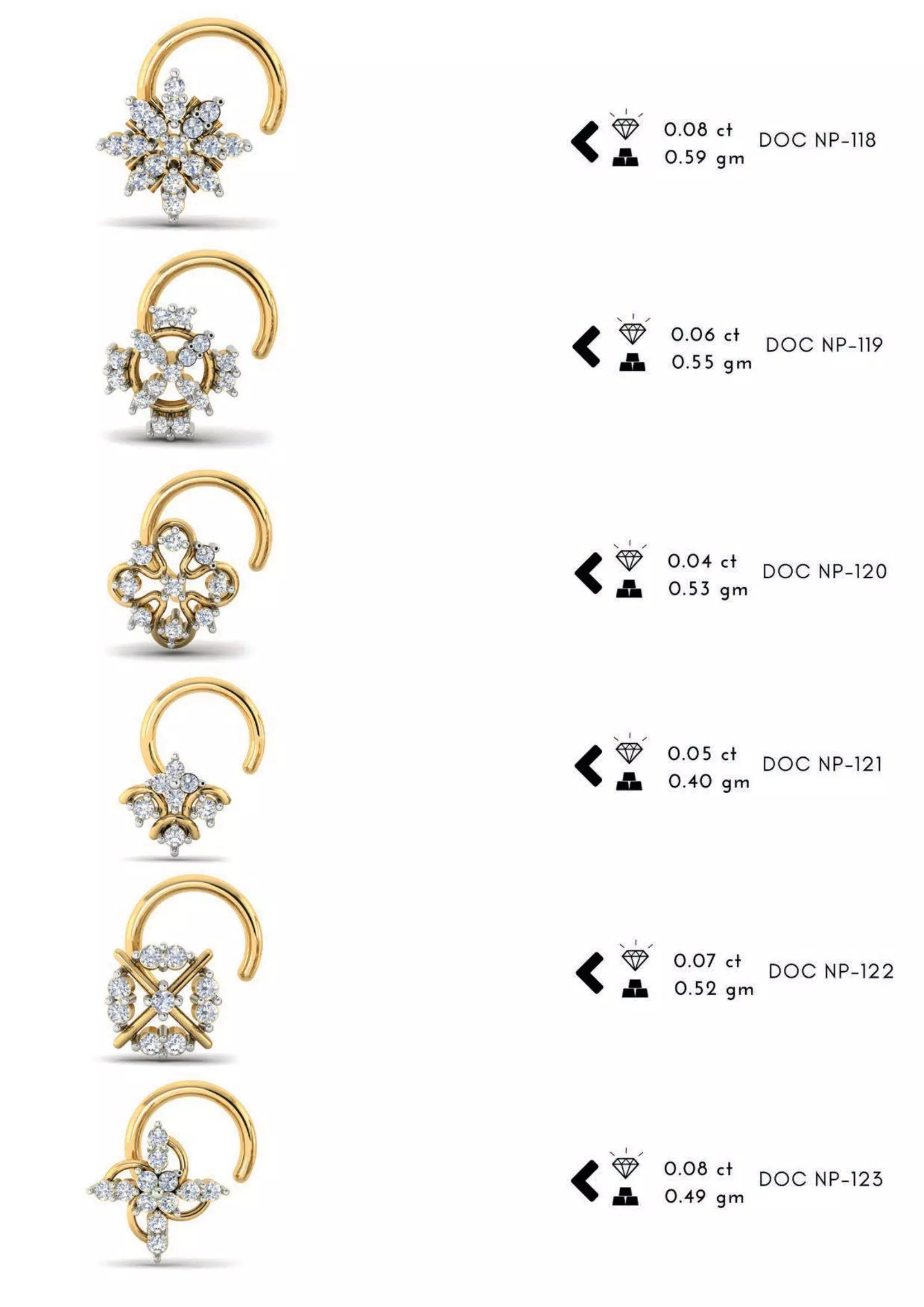 The Ultimate 250 plus Diamond Nose Pin CAD Pack 3D print model_24