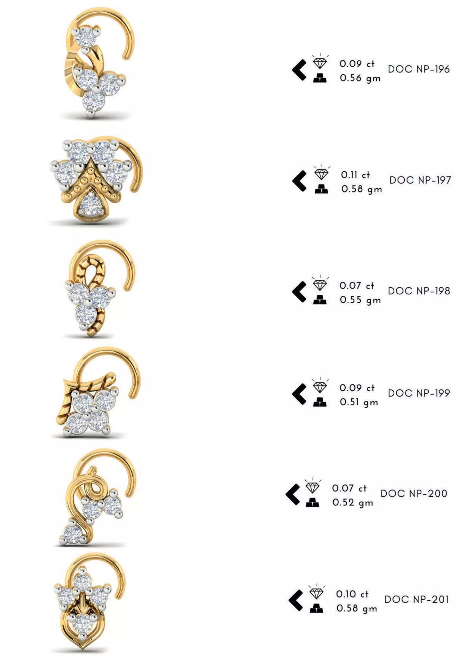 The Ultimate 250 plus Diamond Nose Pin CAD Pack 3D print model_38