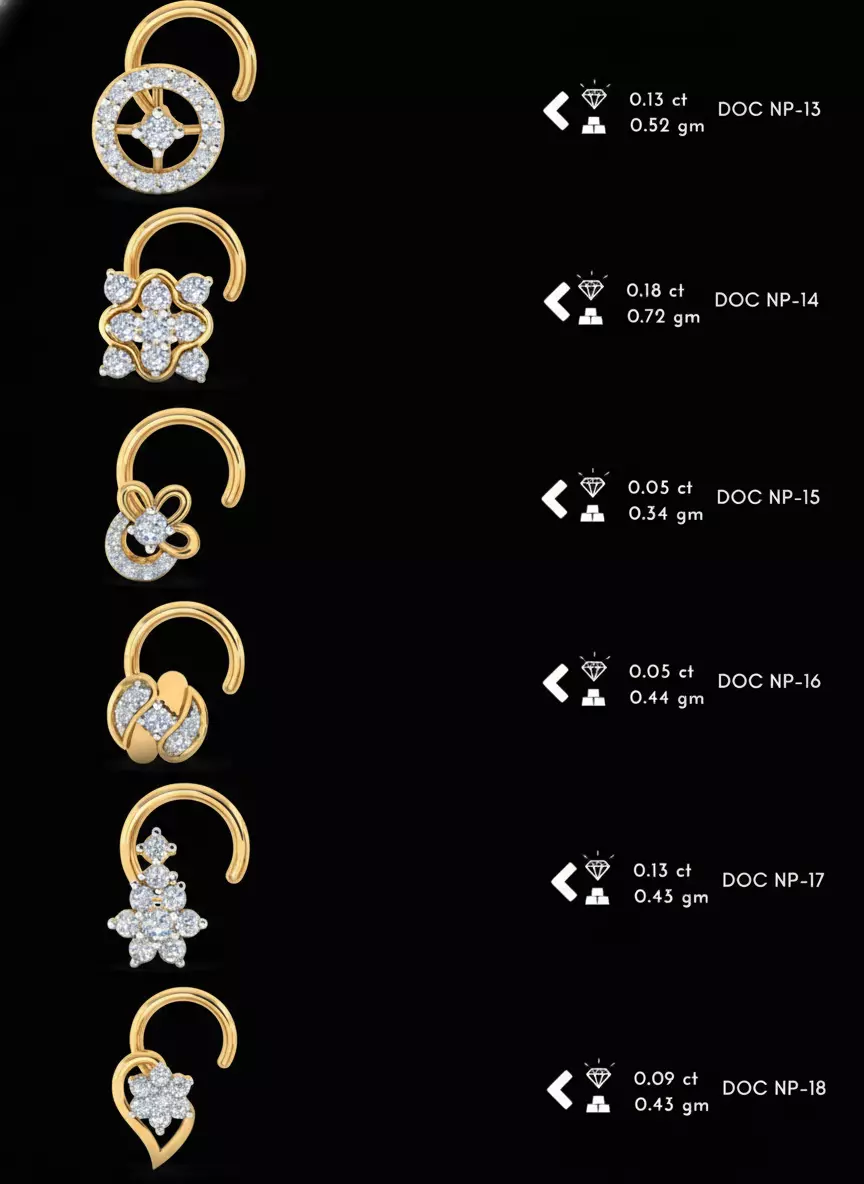 The Ultimate 250 plus Diamond Nose Pin CAD Pack 3D print model_2