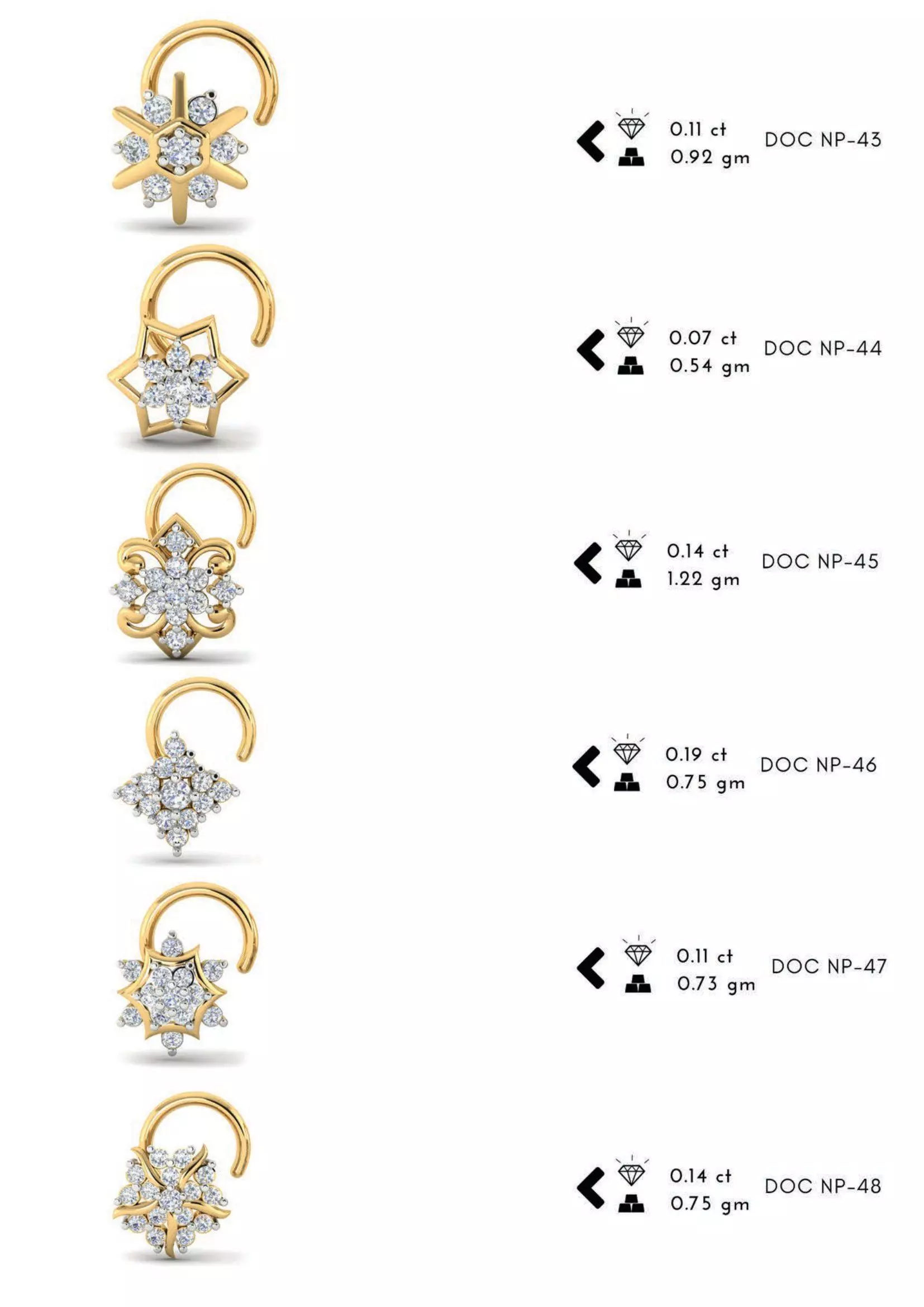 The Ultimate 250 plus Diamond Nose Pin CAD Pack 3D print model_11