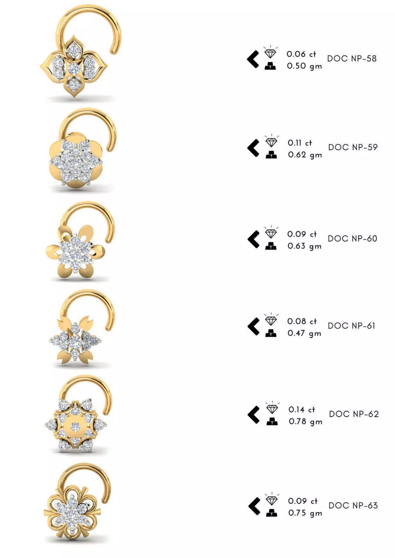 The Ultimate 250 plus Diamond Nose Pin CAD Pack 3D print model_9