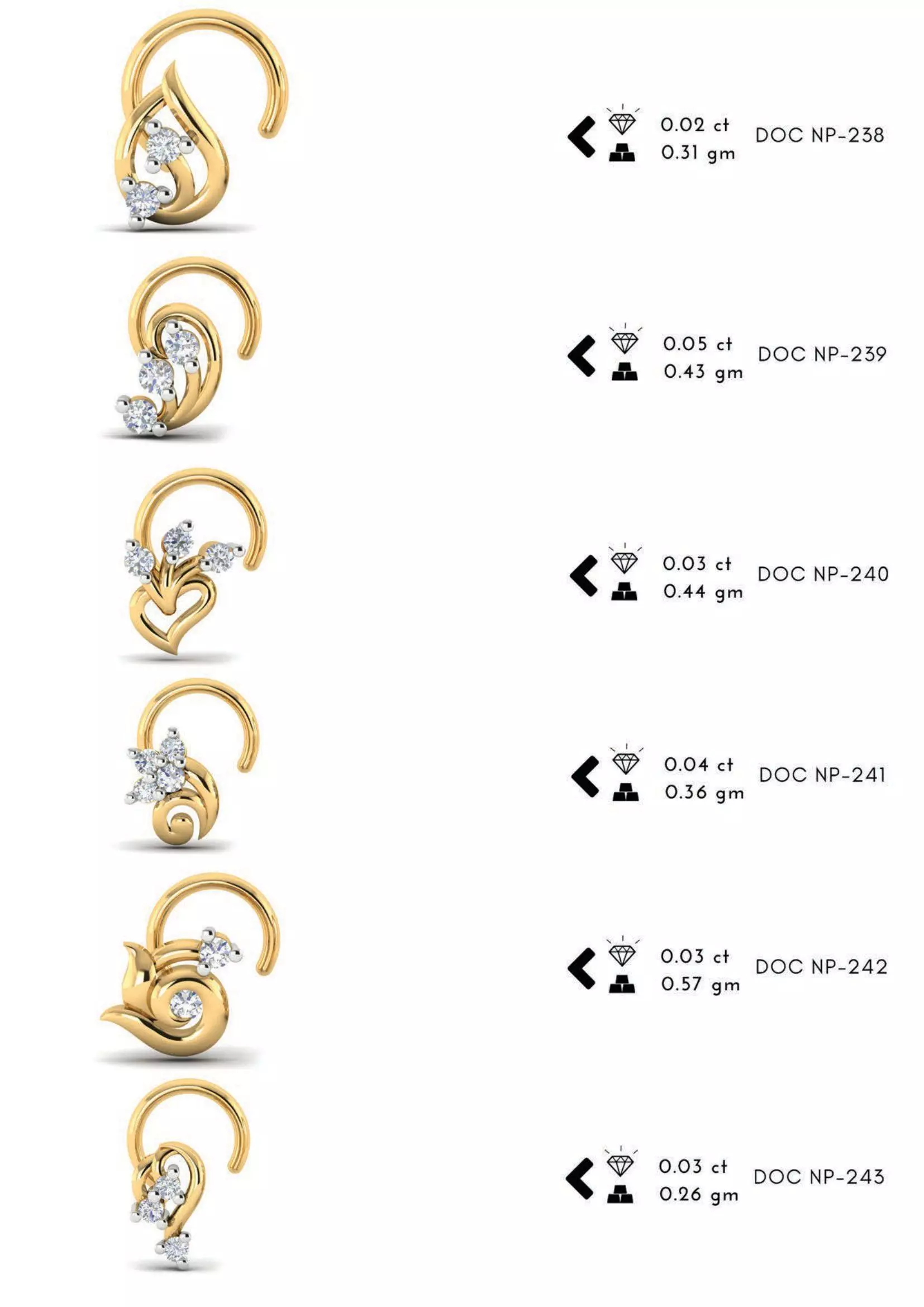 The Ultimate 250 plus Diamond Nose Pin CAD Pack 3D print model_46