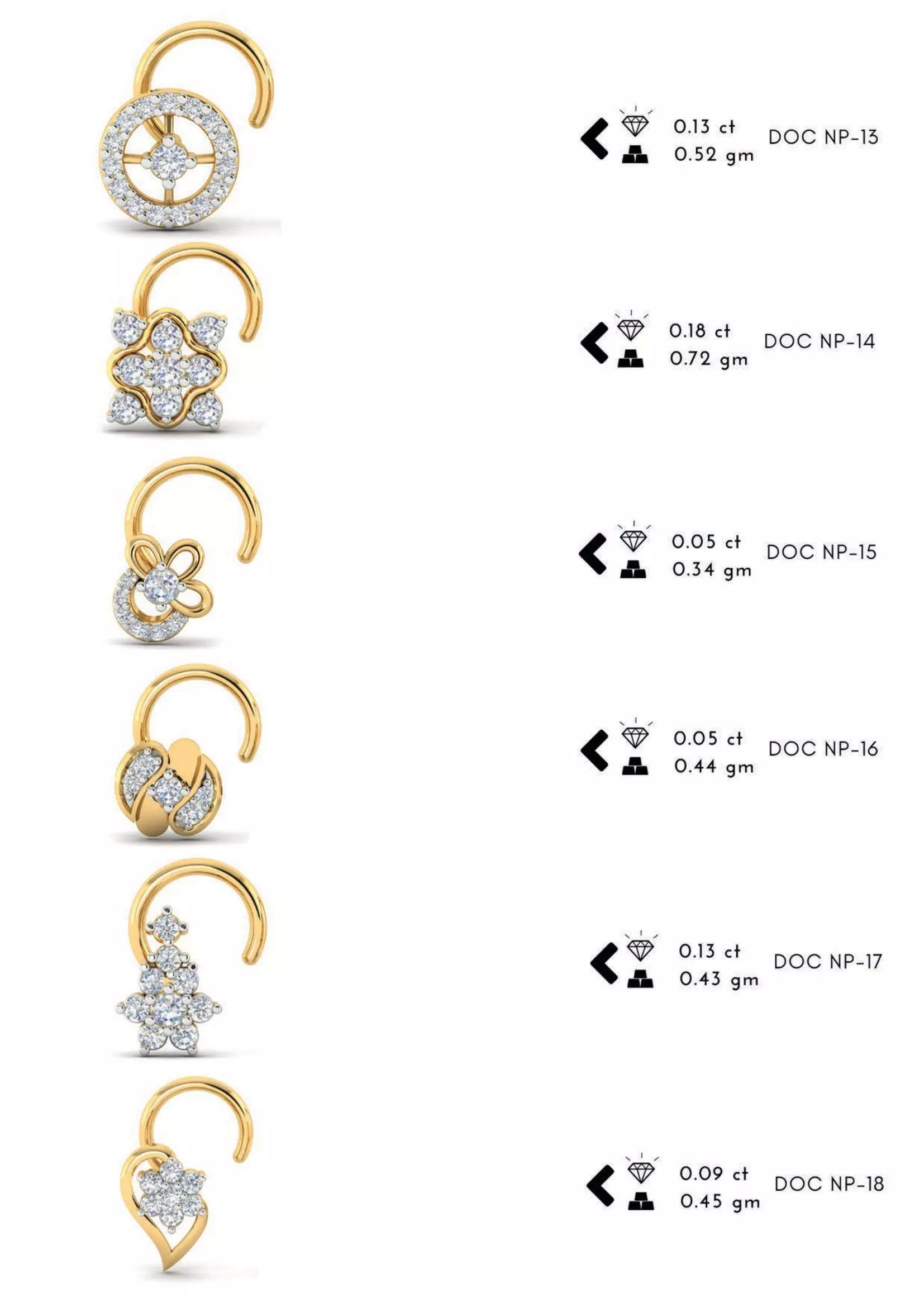 The Ultimate 250 plus Diamond Nose Pin CAD Pack 3D print model_14