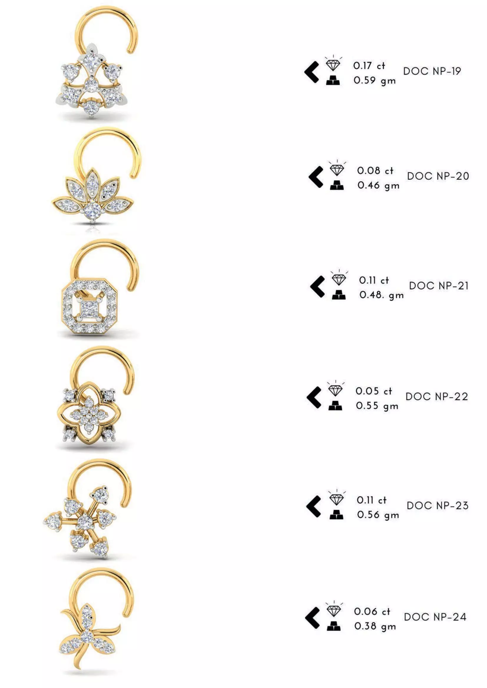 The Ultimate 250 plus Diamond Nose Pin CAD Pack 3D print model_20