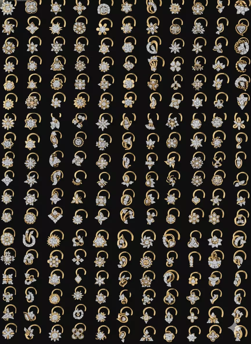 The Ultimate 250 plus Diamond Nose Pin CAD Pack 3D print model_0