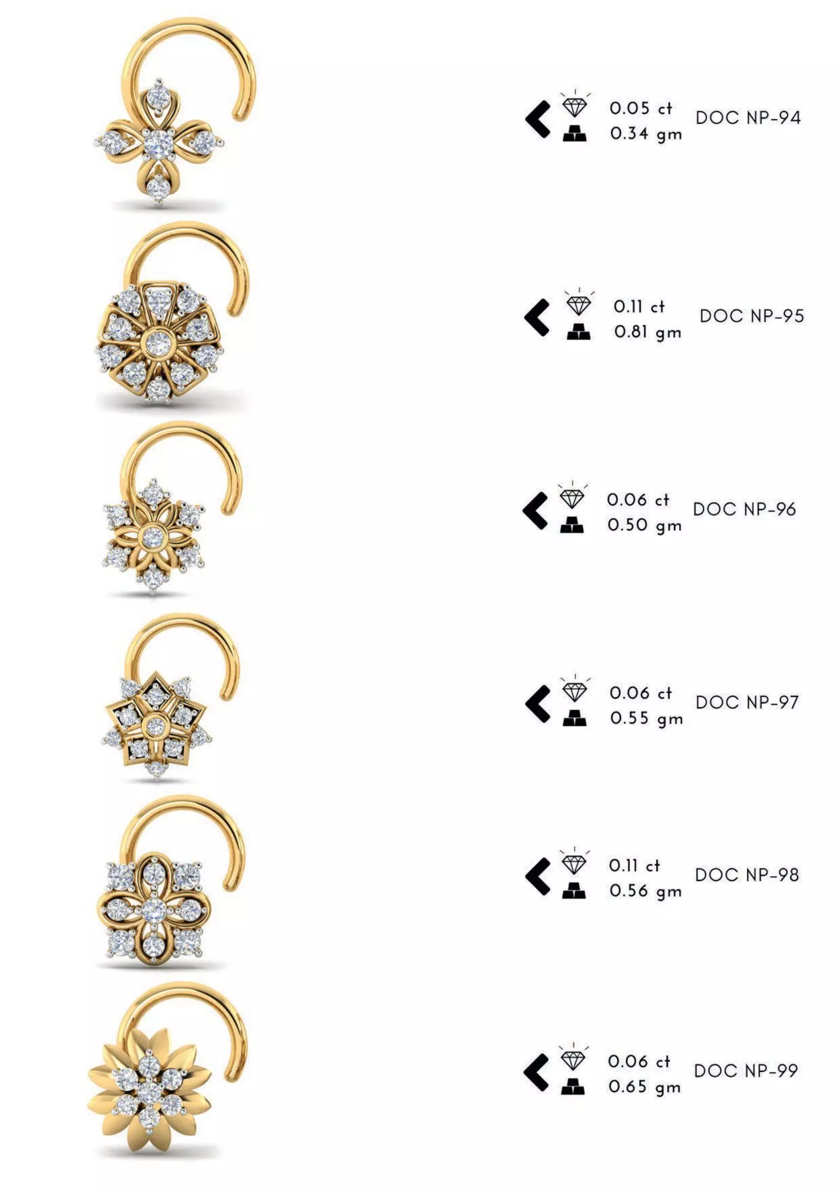 The Ultimate 250 plus Diamond Nose Pin CAD Pack 3D print model_12