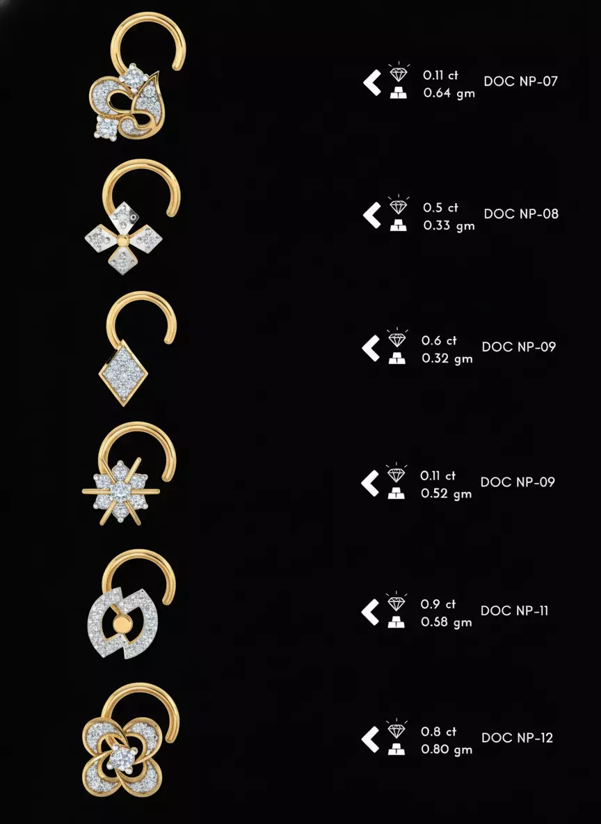 The Ultimate 250 plus Diamond Nose Pin CAD Pack 3D print model_3