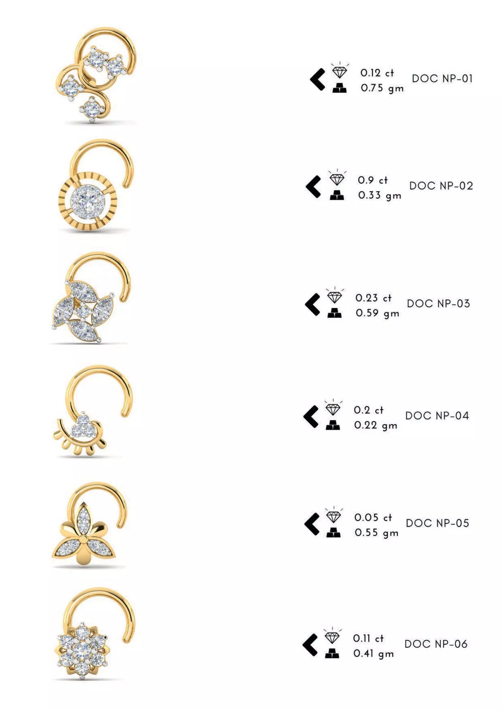 The Ultimate 250 plus Diamond Nose Pin CAD Pack 3D print model_21