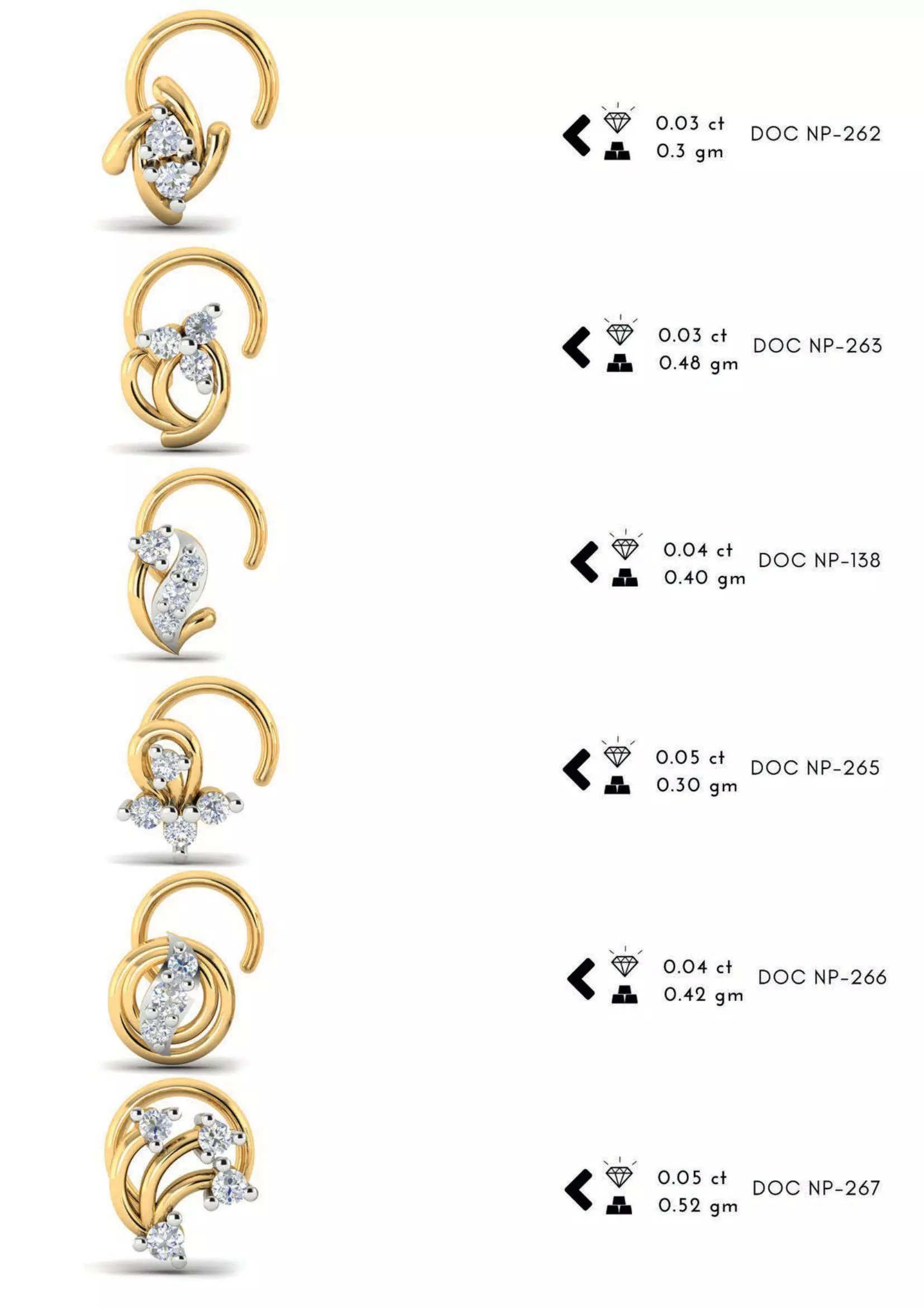 The Ultimate 250 plus Diamond Nose Pin CAD Pack 3D print model_50