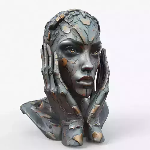 Cyberpunk Head Low Poly