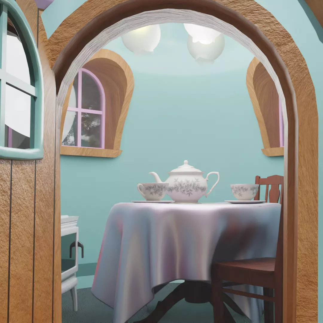 Teapot Miniature House 3D model_4