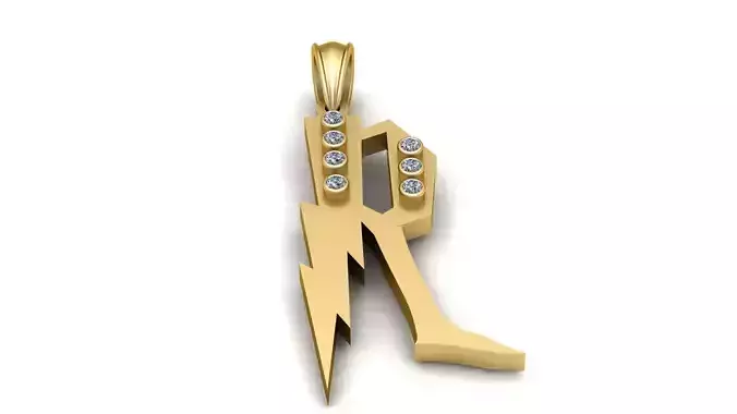 R Alphabet Pendant  3D Printable Model