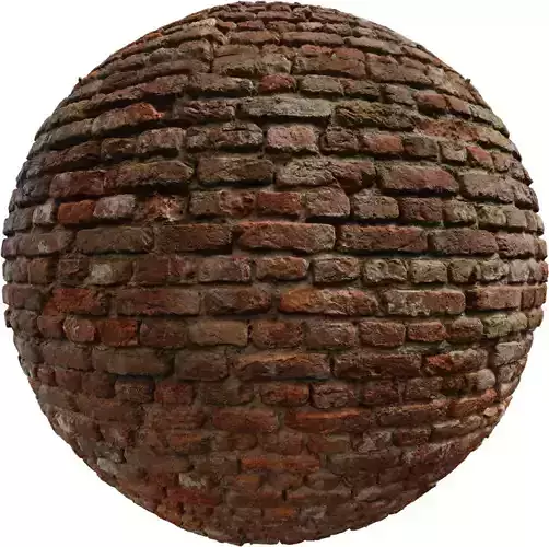 Old Red Clay Brick Wall PBR Texture