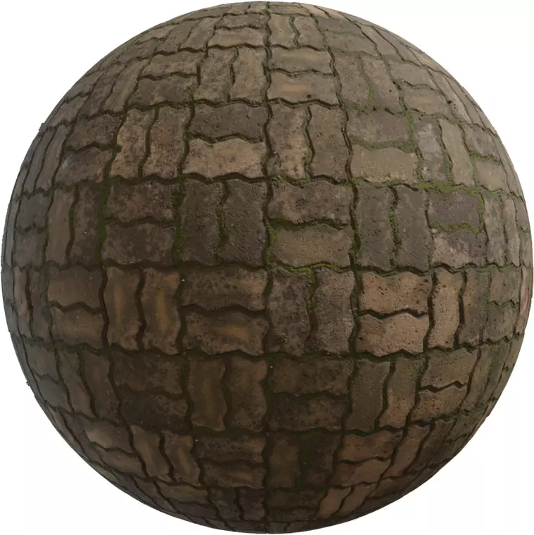 Interlocking Concrete Pavers PBR Texture Texture_0
