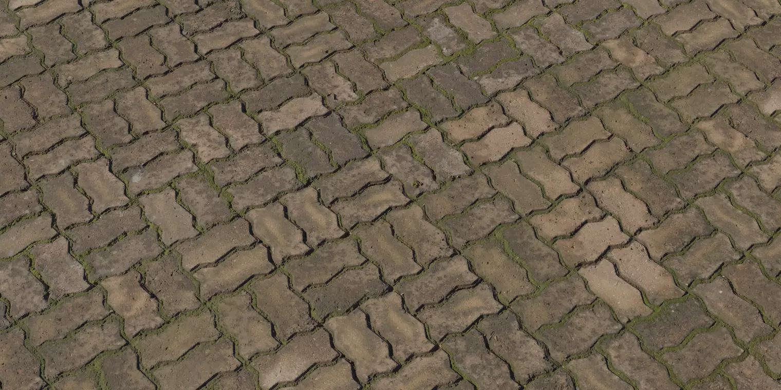 Interlocking Concrete Pavers PBR Texture Texture_1