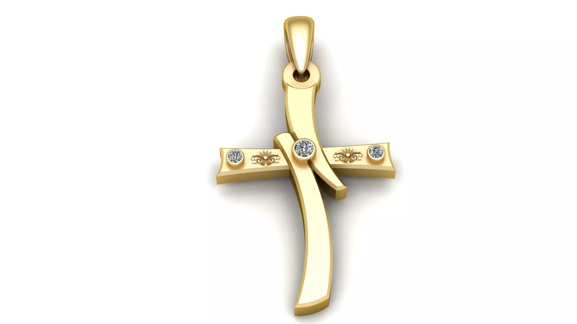 Gold Cross Pendant 3D Printable Model 3D print model