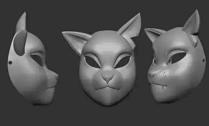 3D cat mask for printing