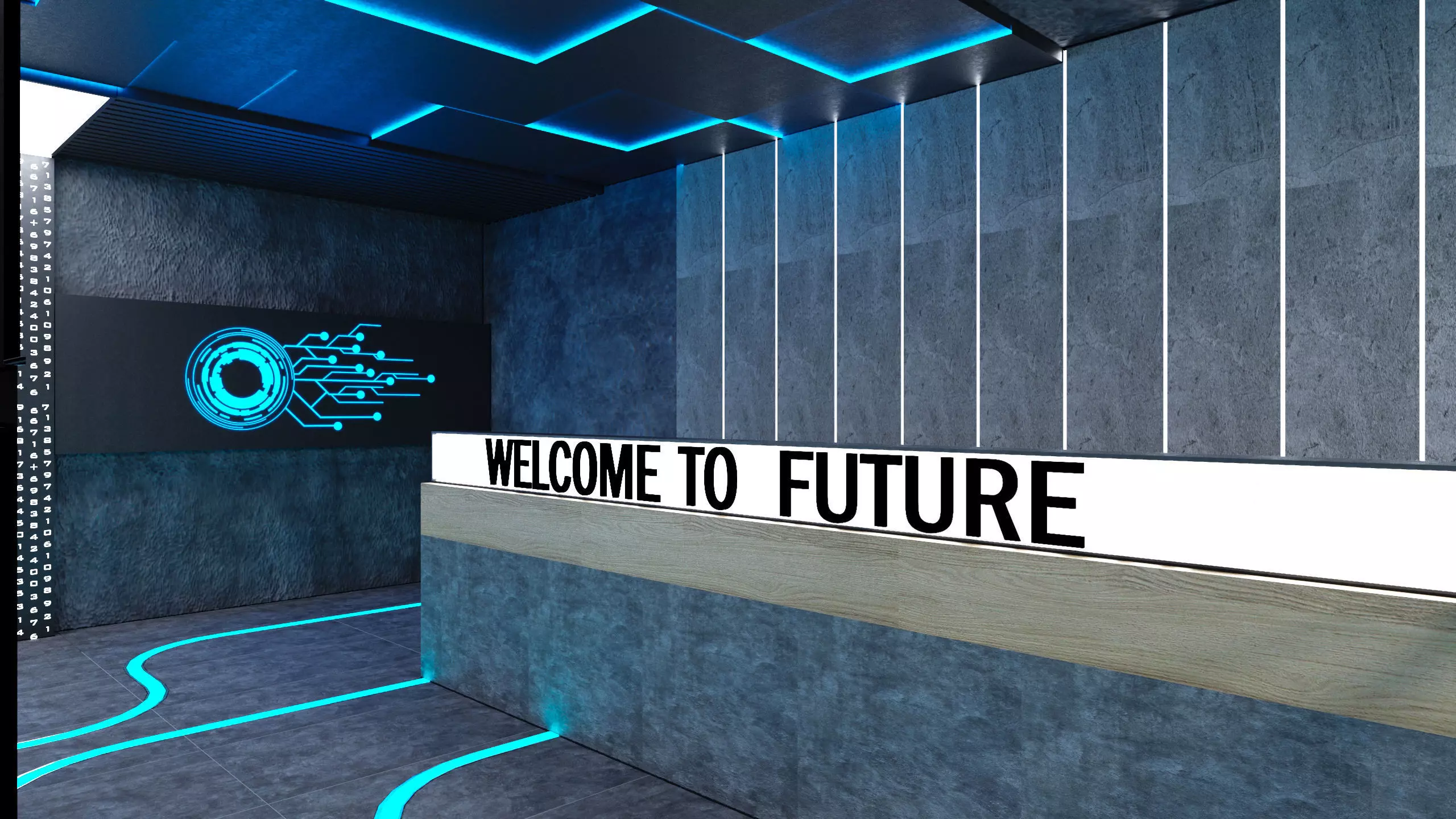 Futuristic Space-Themed Cafe Design Summary 3D model_8