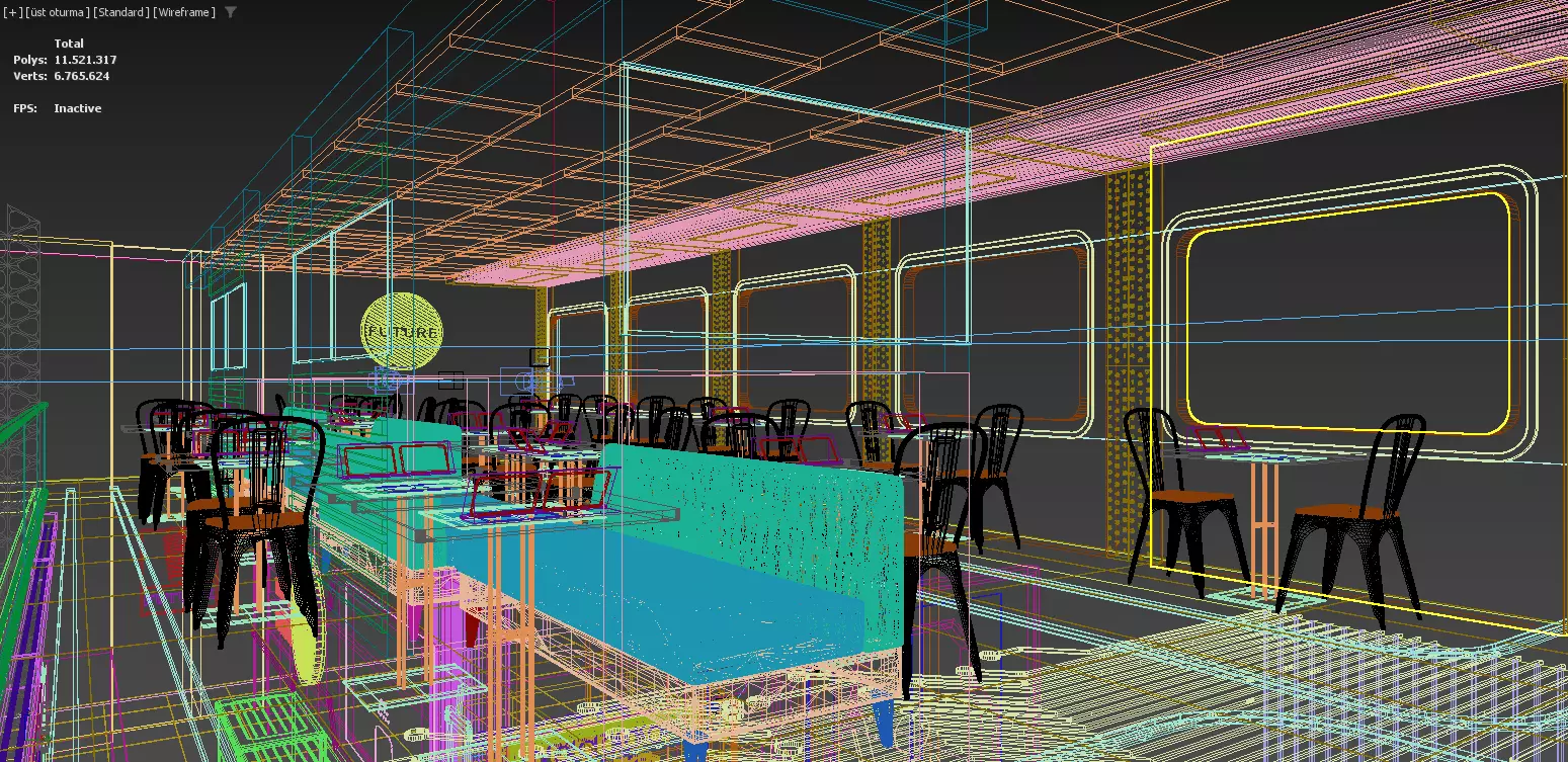Futuristic Space-Themed Cafe Design Summary 3D model_13