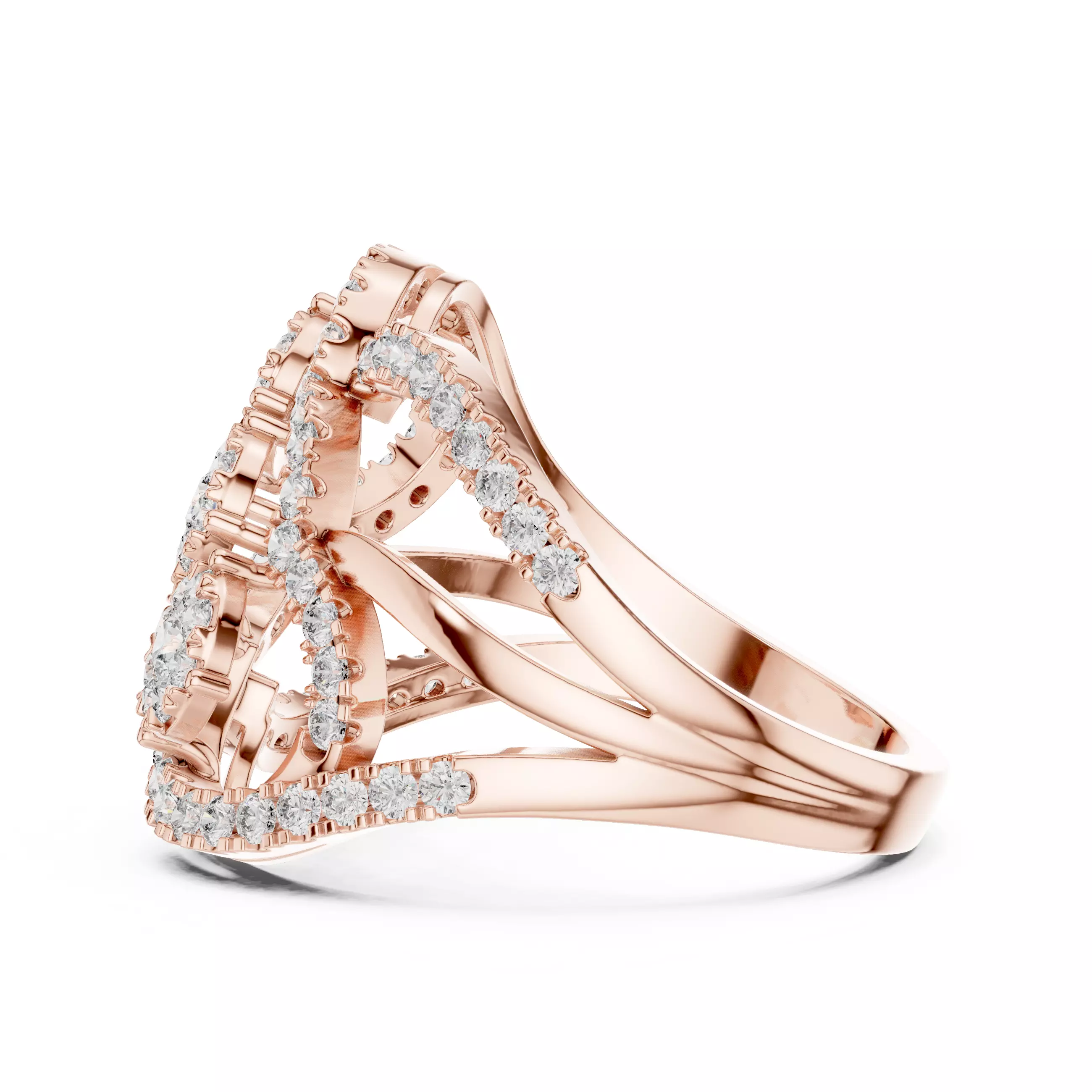 Round Diamond Ring 3D print model_1