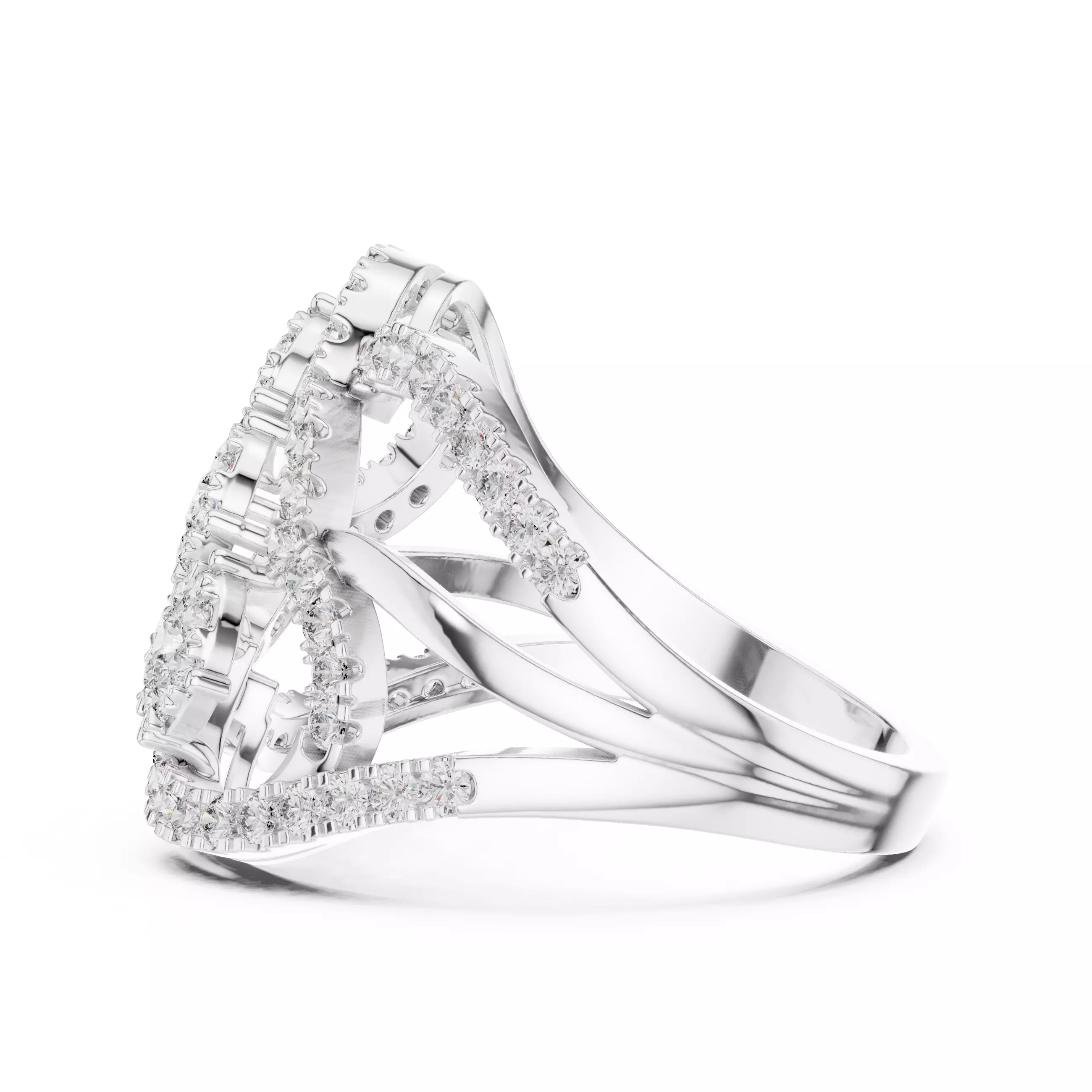 Round Diamond Ring 3D print model_4