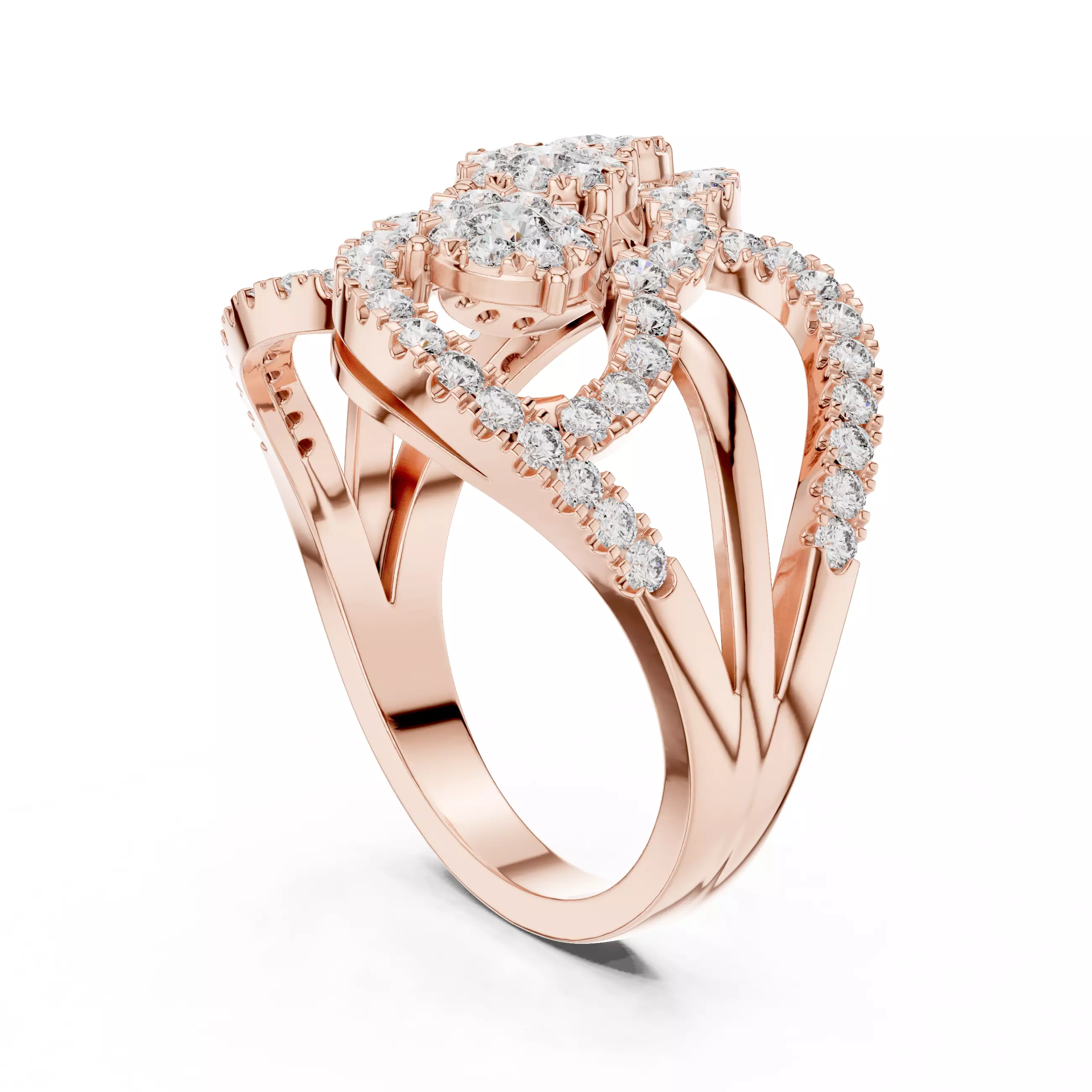 Round Diamond Ring 3D print model_2