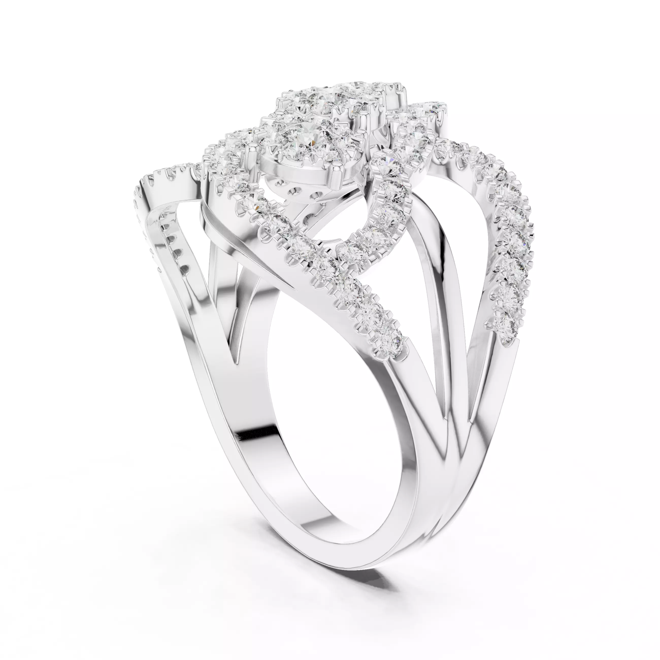 Round Diamond Ring 3D print model_10