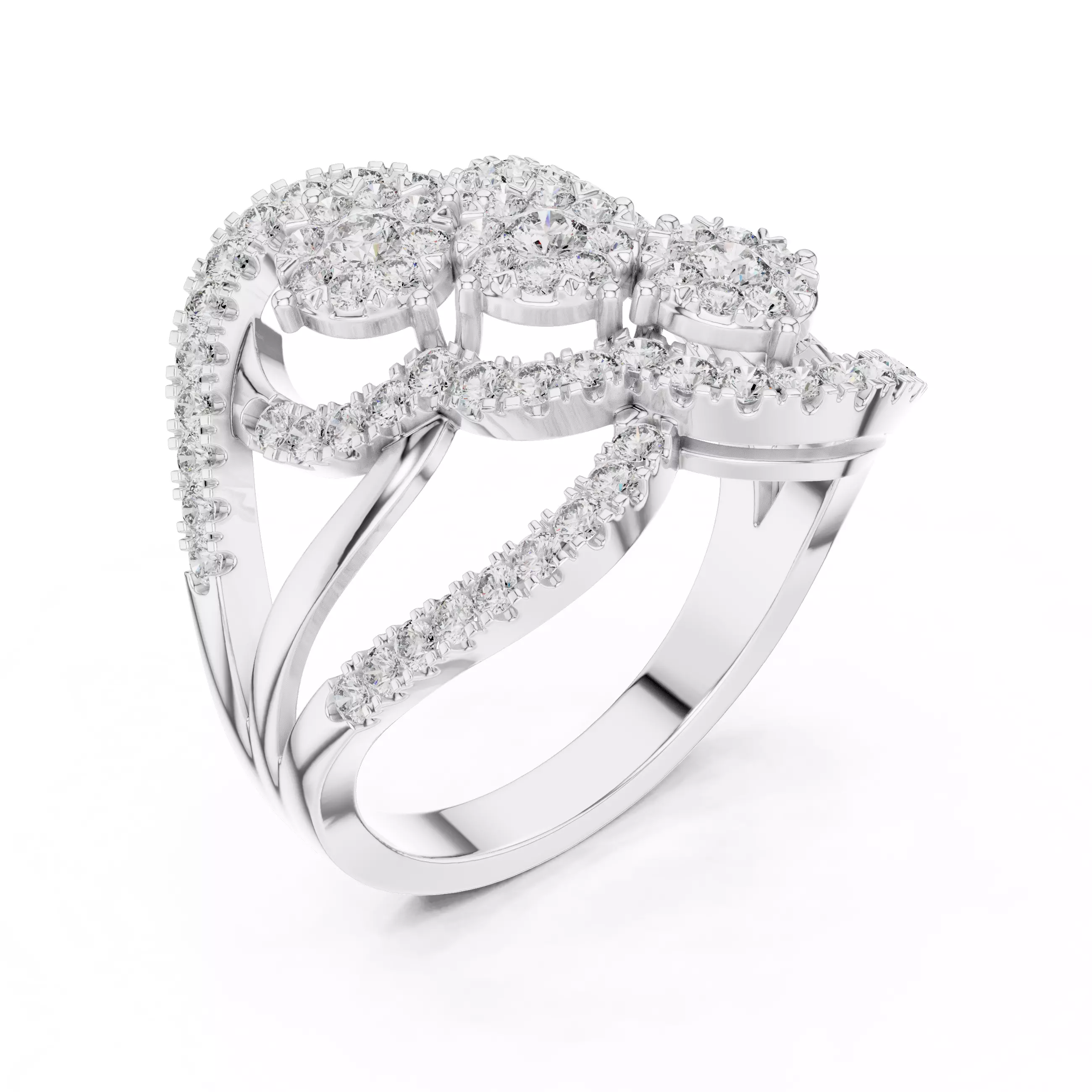 Round Diamond Ring 3D print model_11